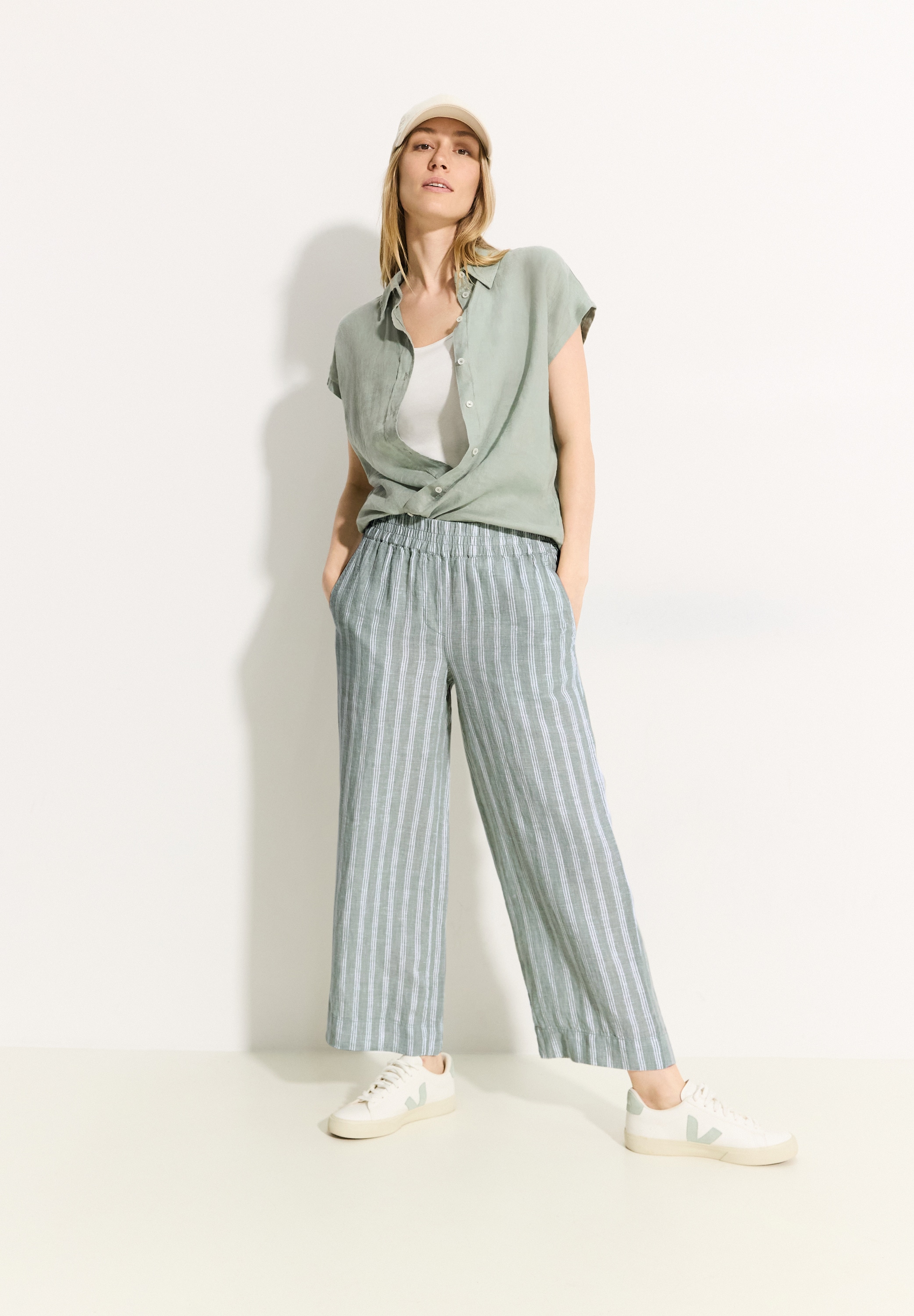 Cecil Leinenhose »NEELE«, mit Streifen im Culotte-Stil