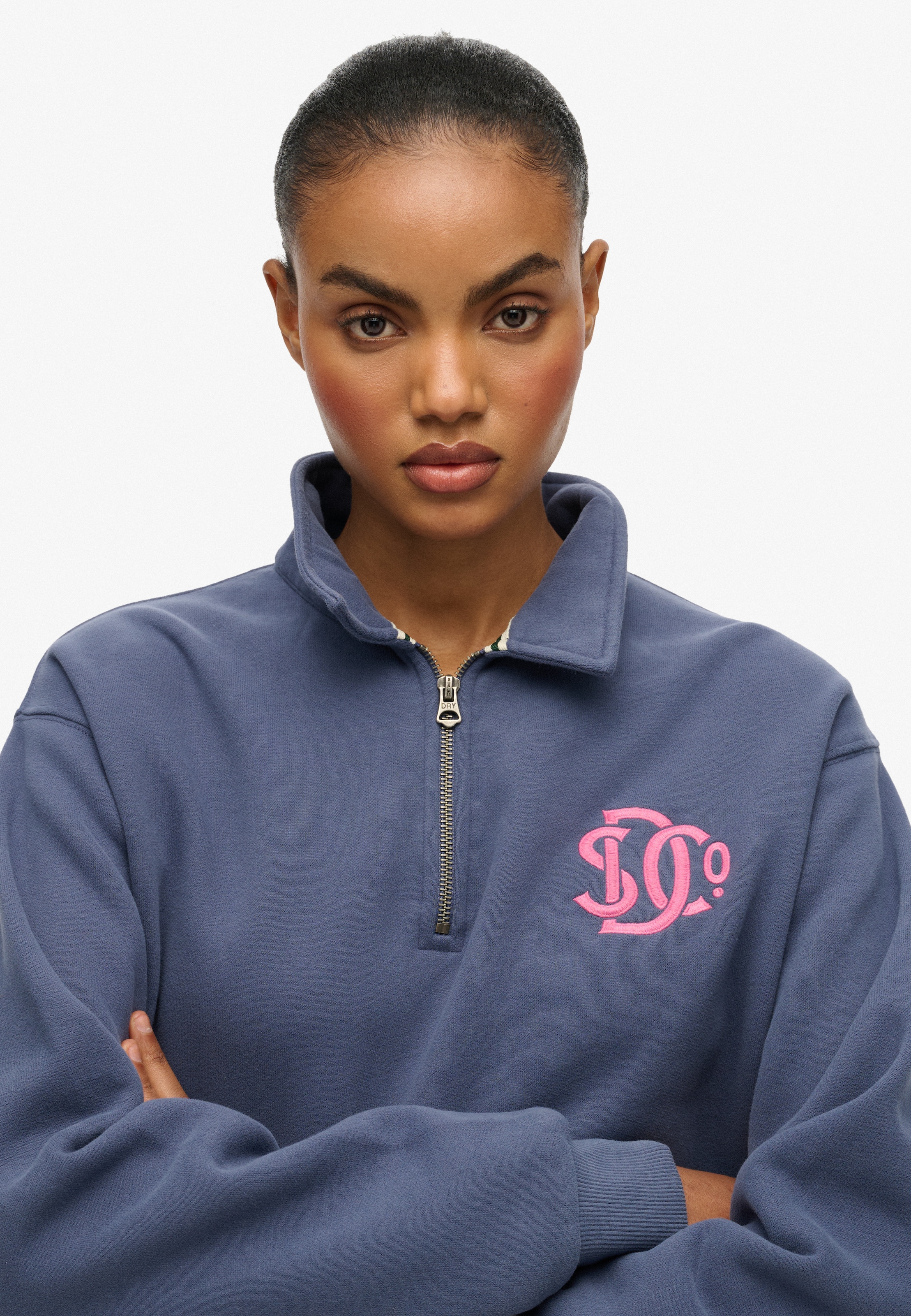 Superdry Sweatshirt »SD&CO NEON COLLARED HALF ZIP«, mit Reißverschluss, aus Baumwolle und Polyester, Loose Fit
