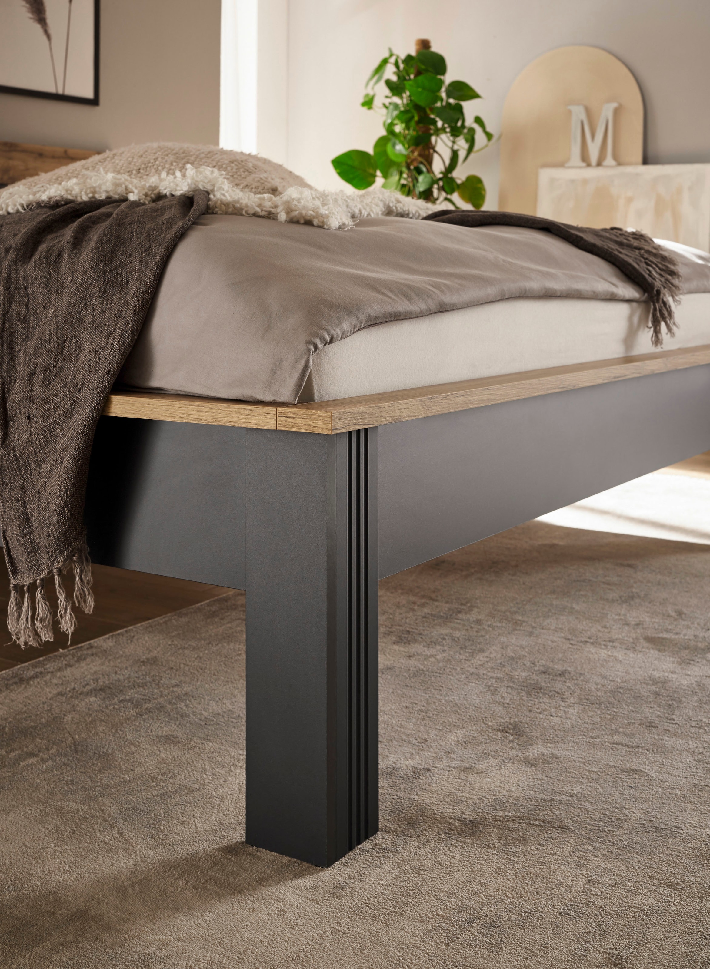 OTTO home Schlafzimmer-Set »Westminster« Bett Breite Liegefläche 90 oder 140cm und 1 Nachtkommode