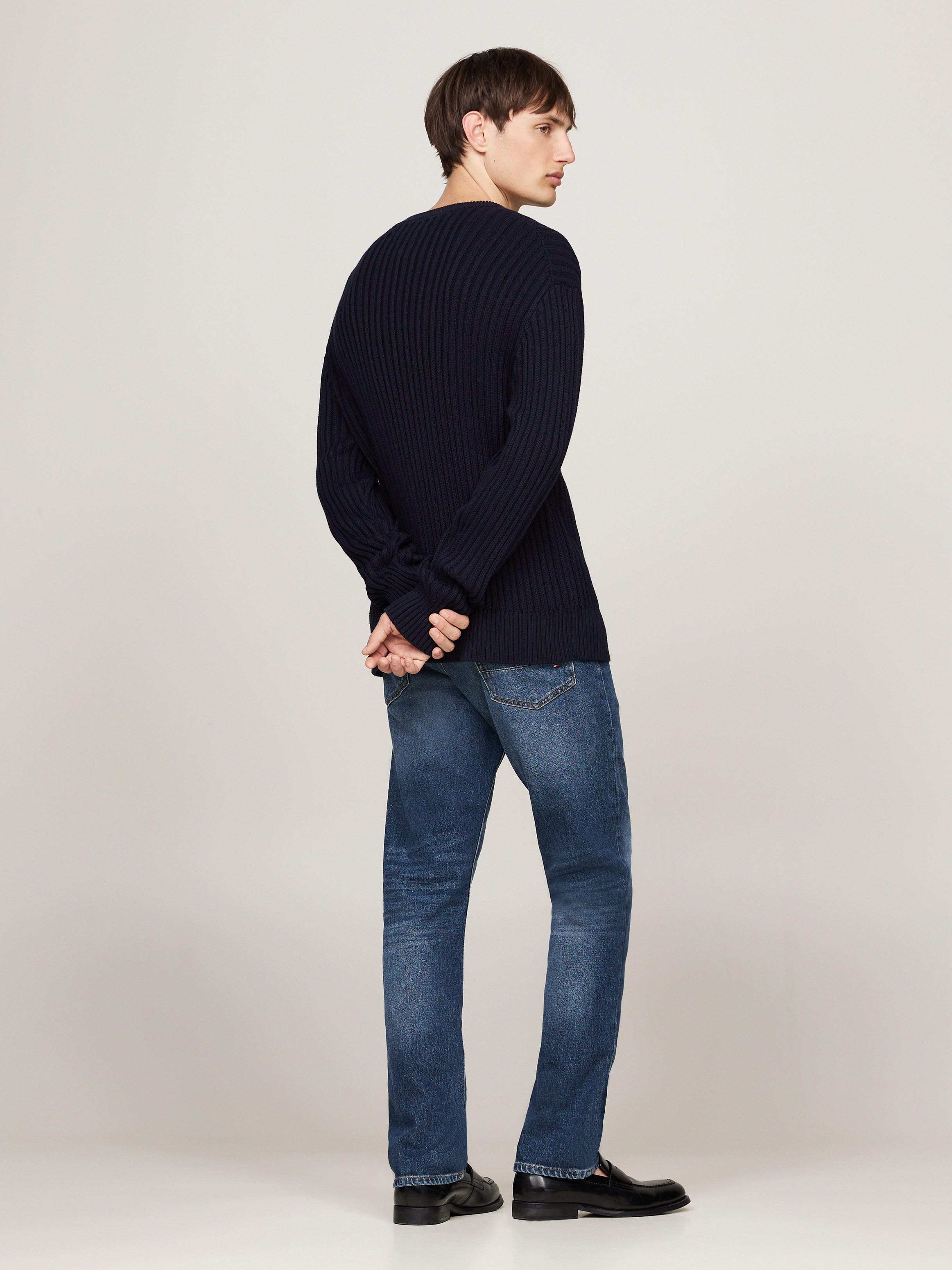 Tommy Hilfiger Rundhalspullover »GLOBAL STRIPE CHUNKY RIB C NK«, mit auffälligem Color Block-Design