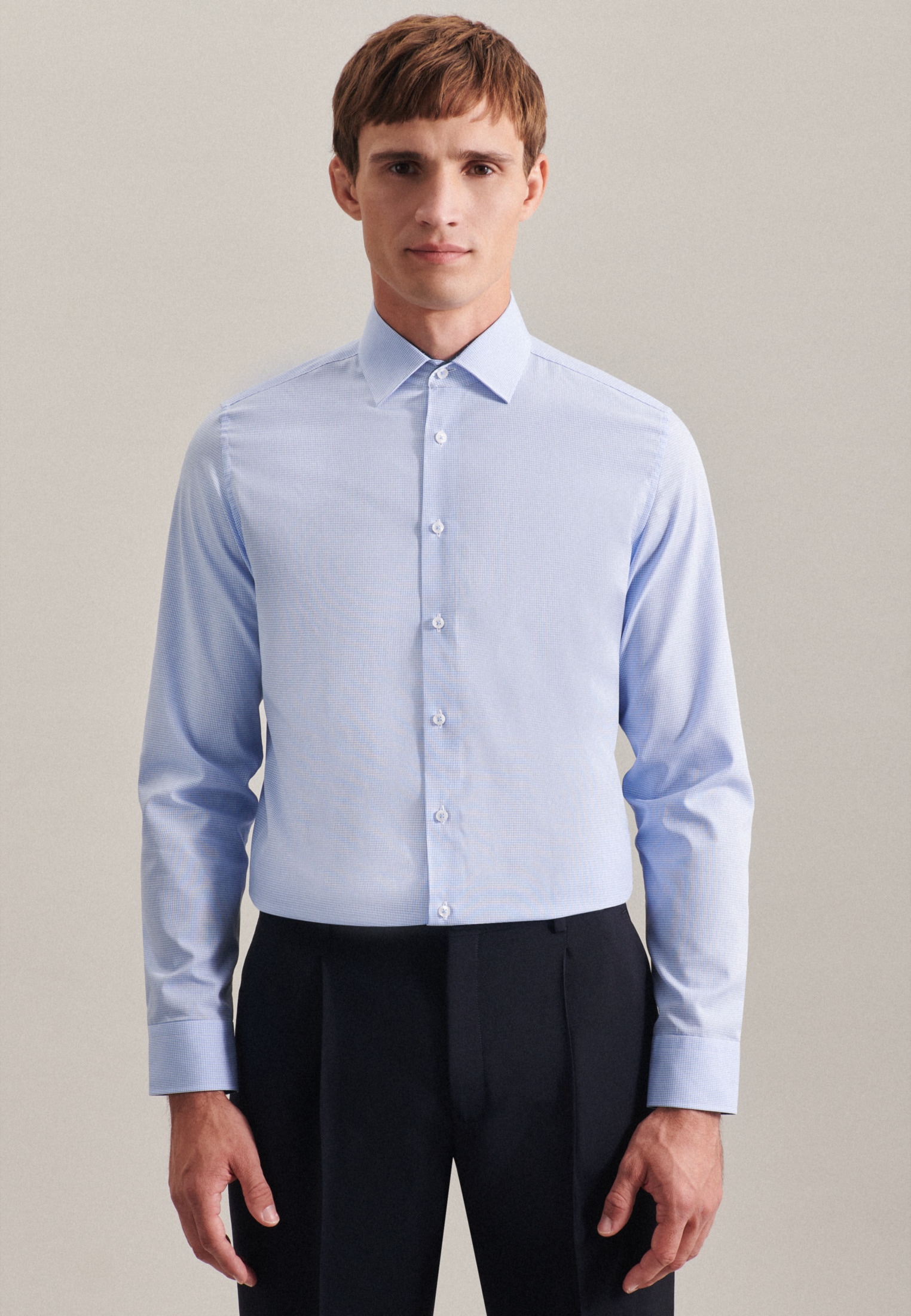 seidensticker Businesshemd »Schwarze Rose« Slim 1/1 Kentkragen Karo