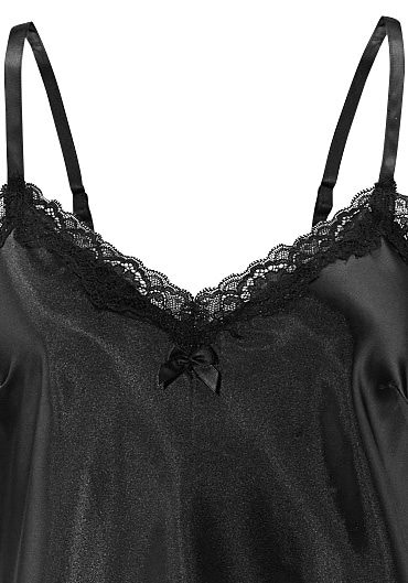 LASCANA Negligé »Dessous«, mit Spitze bei aus ♕ verführerischer edlem Satin-Stretch