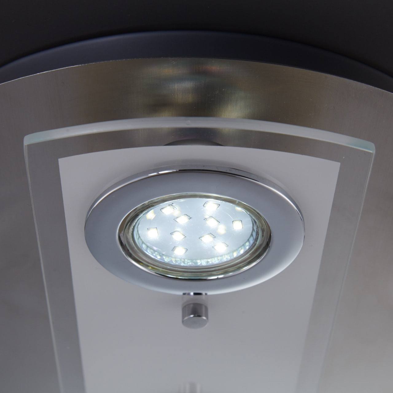 B.K.Licht LED Deckenspot »Orion«, 4 flammig, Leuchtmittel GU10 | Leuchtmittel wechselbar, LED Deckenleuchte, rund, Metall, Glas, Strahler, inkl. 3W 350lm GU10