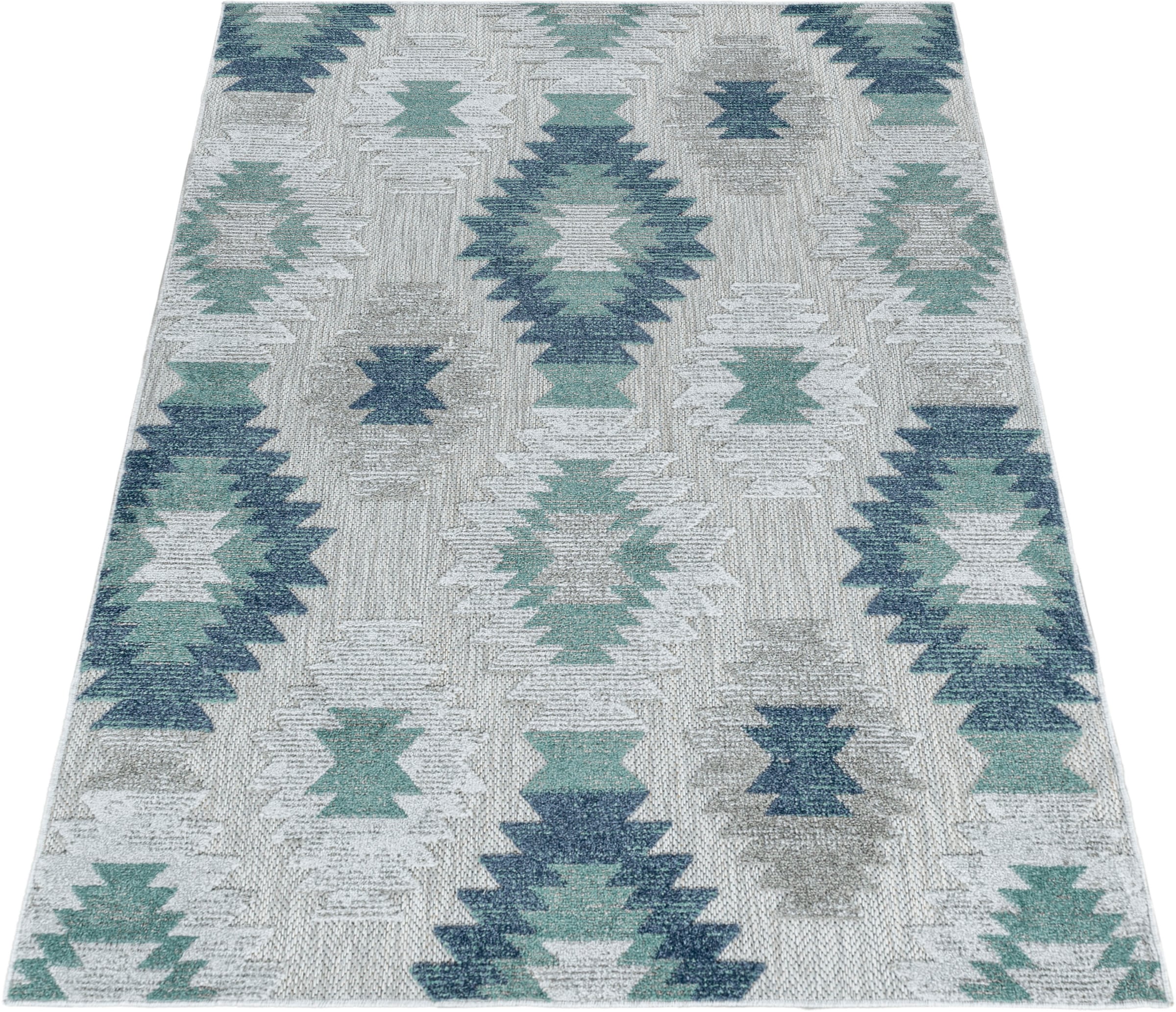 Ayyildiz Teppiche Outdoorteppich »BAHAMA 5153« rechteckig 8 mm Höhe Läufer, Flachflor mit Hoch-Tief-Struktur, In-und Outdoor geeignet