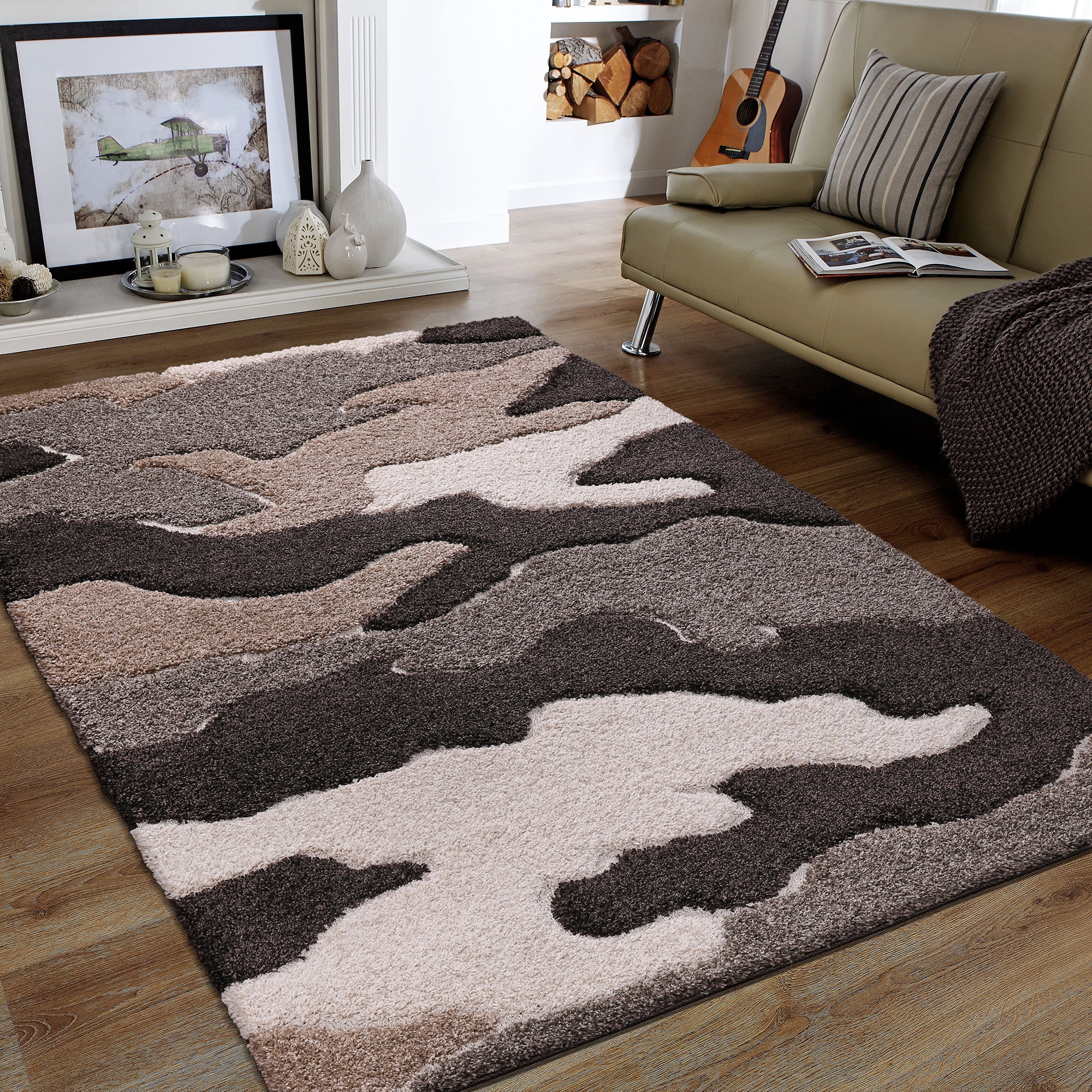 Sanat Hochflor-Teppich »Luxus 3508« rechteckig 30 mm Höhe robuster Langflor, weich, Wohnzimmer, Schlafzimmer