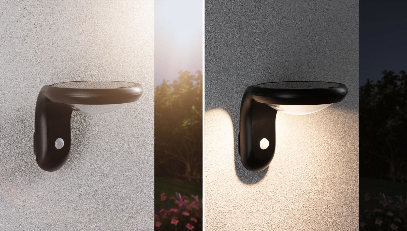 Paulmann LED Außen-Wandleuchte »Solar Diskola IP44 180x234mm 3000K 3,5W 400lm Anthrazit Kunststoff«, 1 flammig, Bewegungsmelder