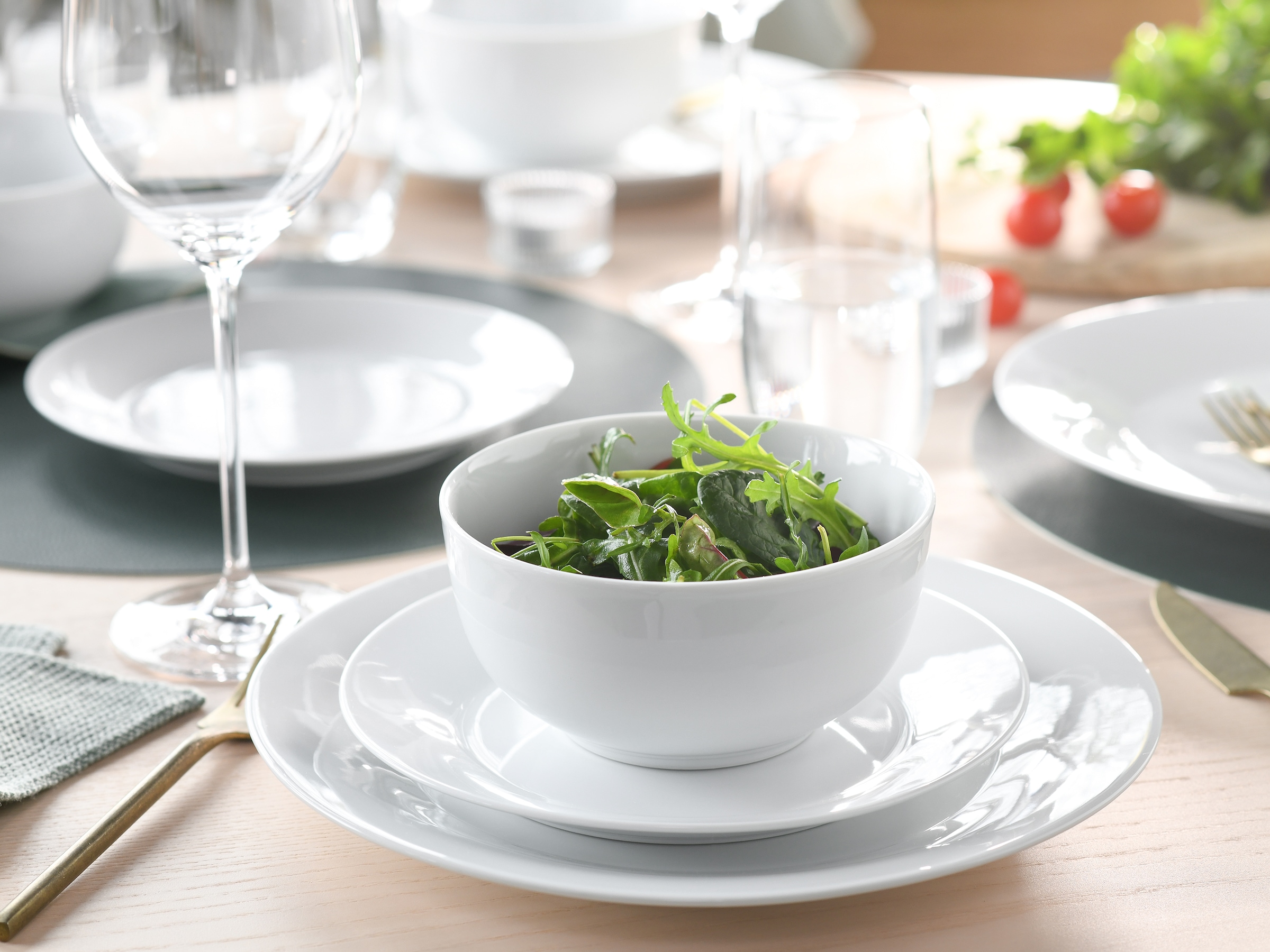 CreaTable Kombiservice »BASE Weiß, Service 24-tlg.« Klassisch, Zeitlos, Der Alleskönner