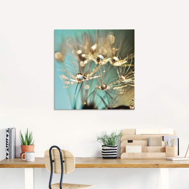 Artland Glasbild »Pusteblume glänzendes Gold«, Blumen, (1 St.), in verschiedenen  Größen bequem bestellen