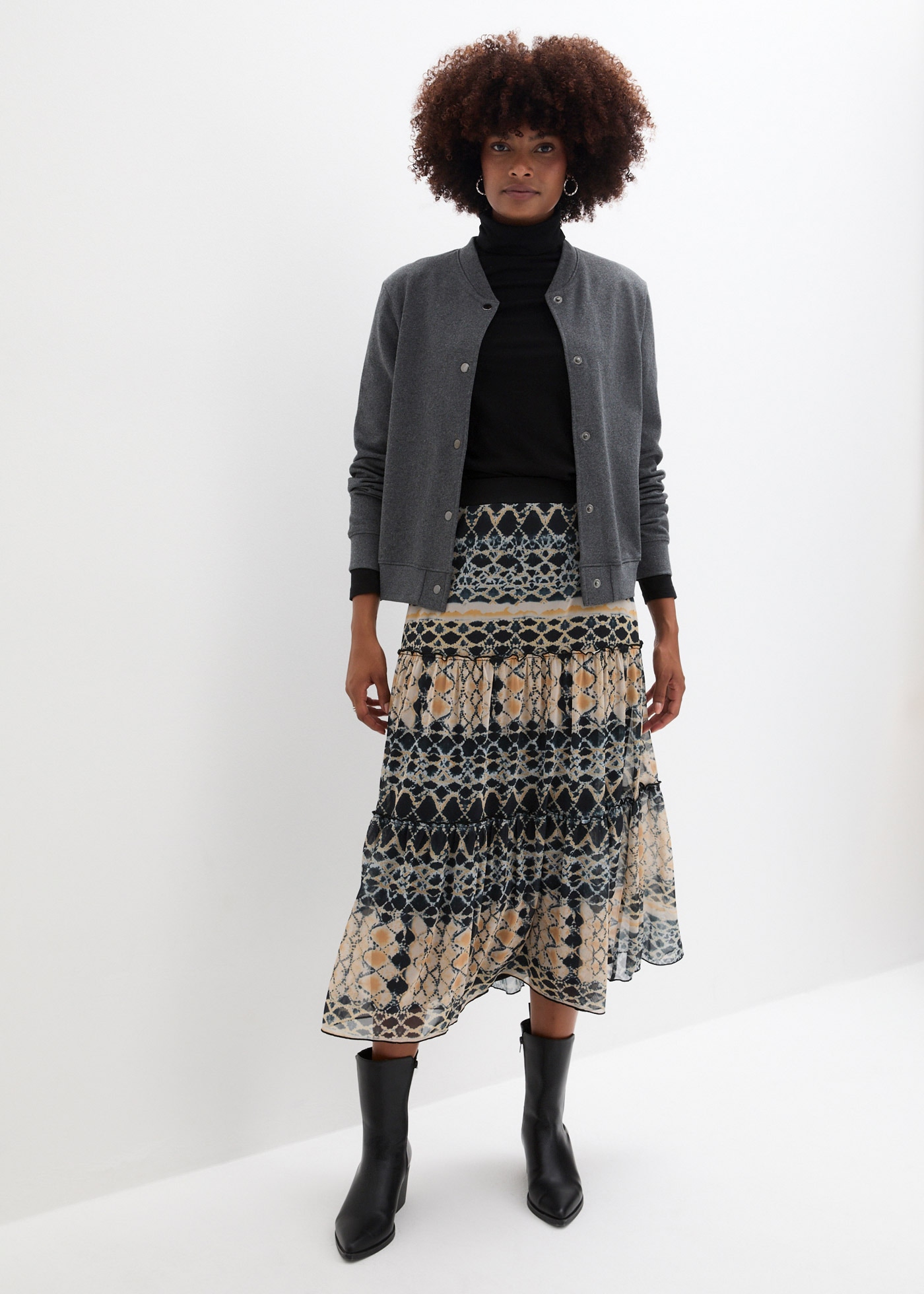 bonprix Stufenrock »Stufenrock« Stufenrock, mit grafischem Muster