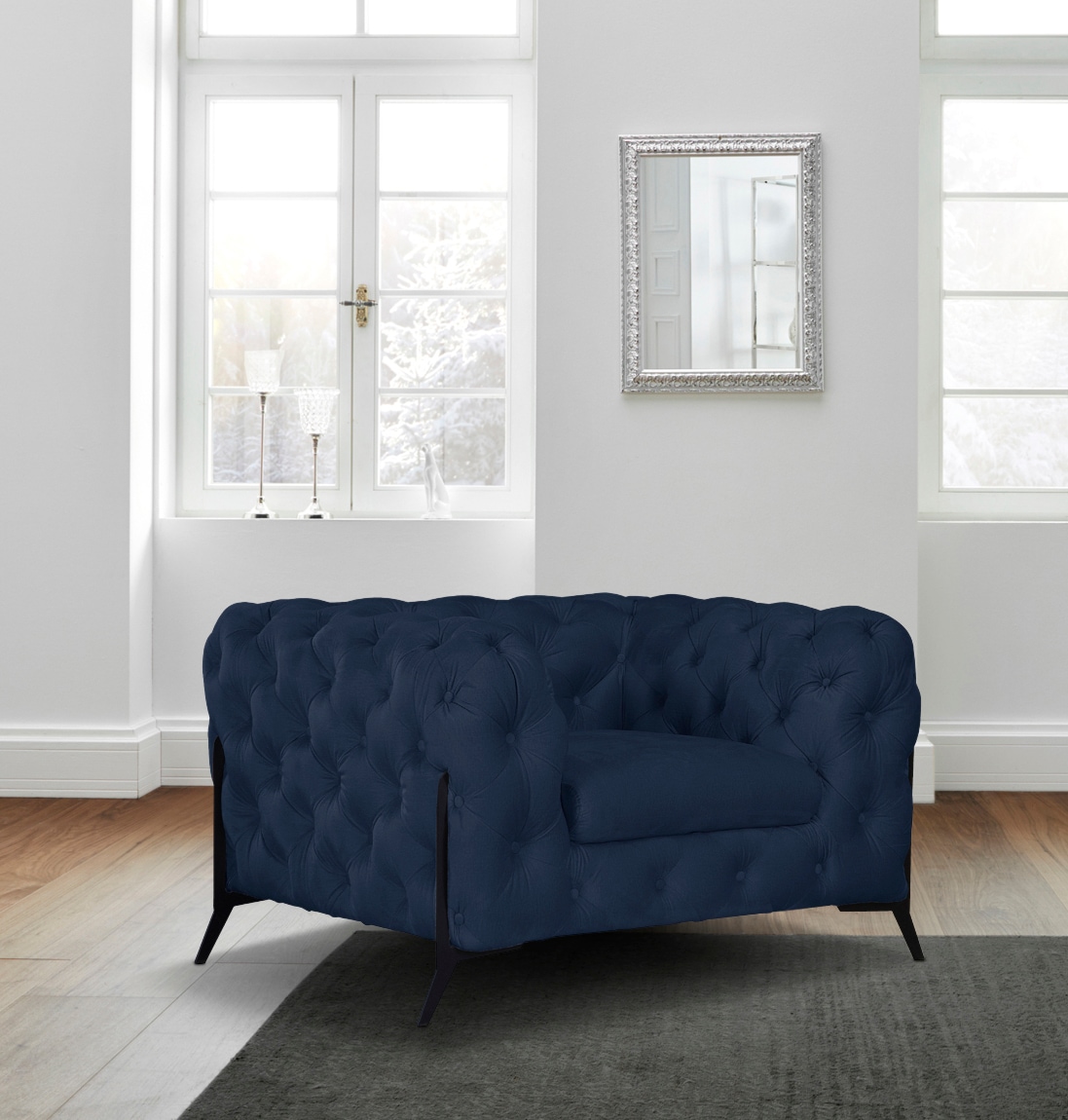 Home affaire Chesterfield-Sessel »Amaury Sessel« aufwändige Knopfheftung, moderne Chesterfield Optik, Fußfarbe wählbar