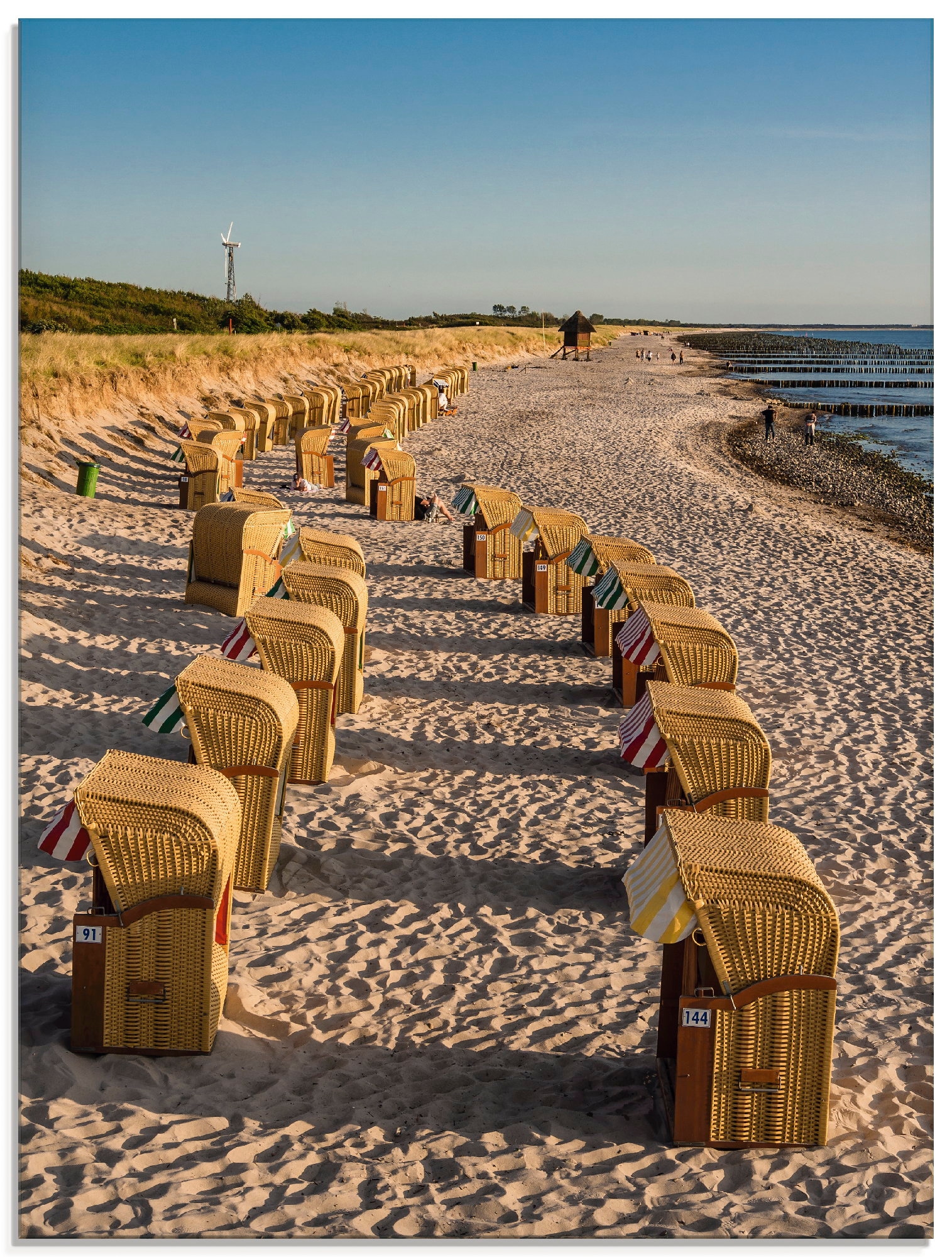 Ostseeküste Gewässer, Größen in Raten »Strandkörbe Wustrow«, (1 kaufen St.), auf Glasbild Artland verschiedenen in