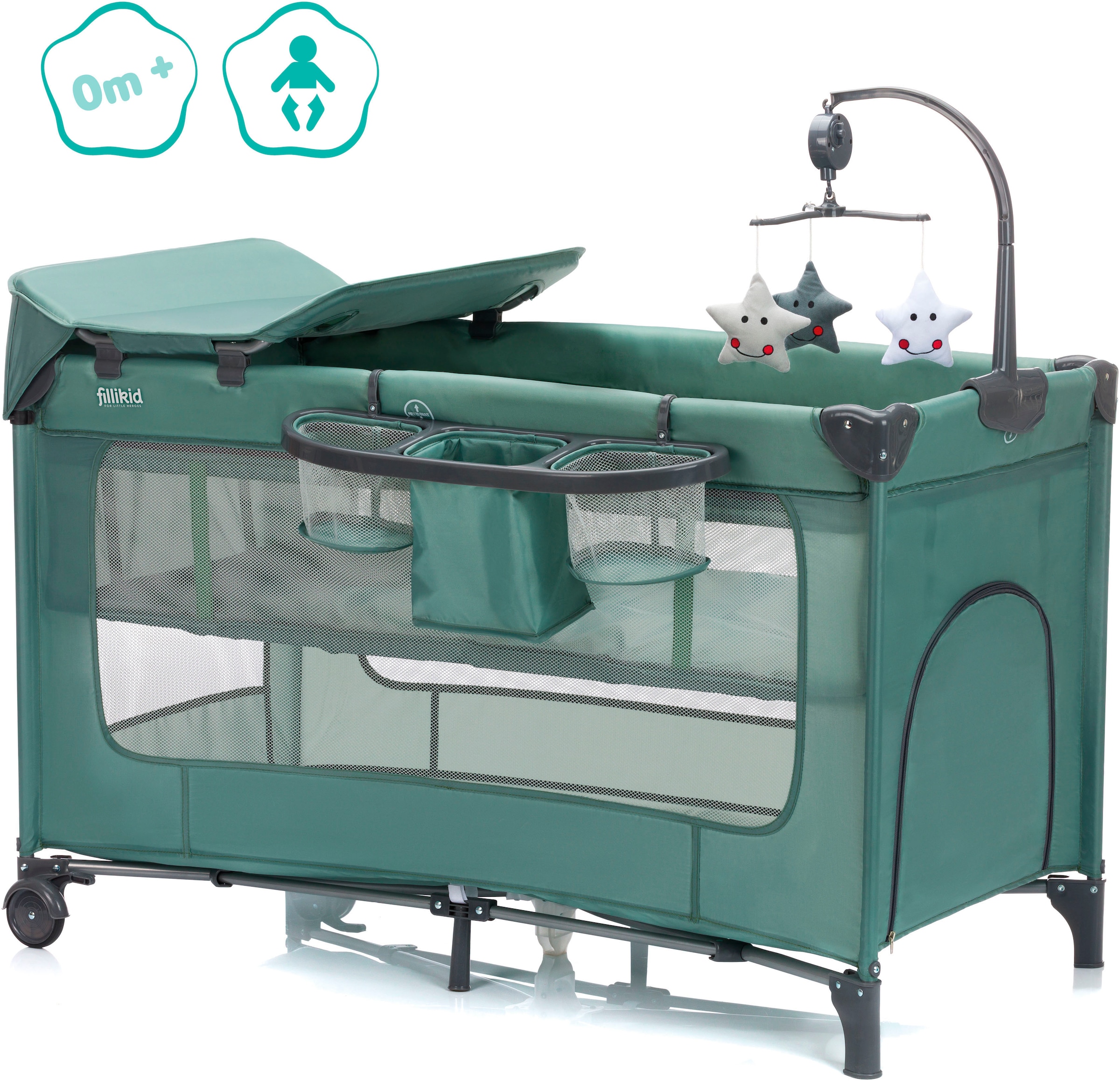 Fillikid Baby-Reisebett »Capri«, mit 2 Rollen; Inkl. Transporttasche
