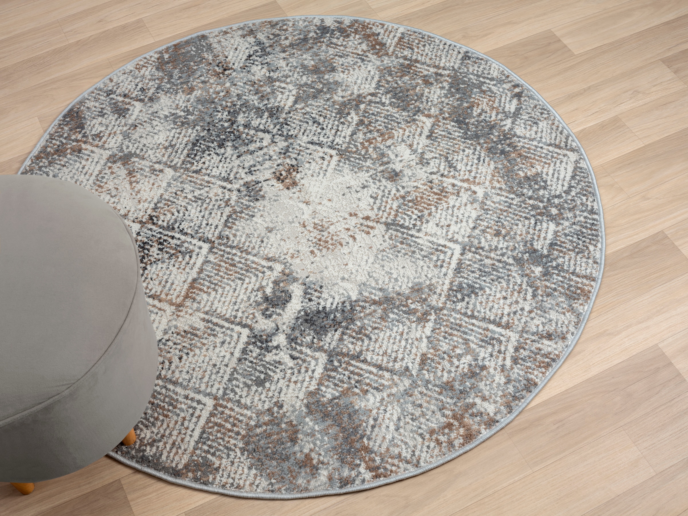 my home Teppich »Micah«, rund, 8 mm Höhe, Kurzflor, modernes Design, pflegeleicht, Wohnzimmer