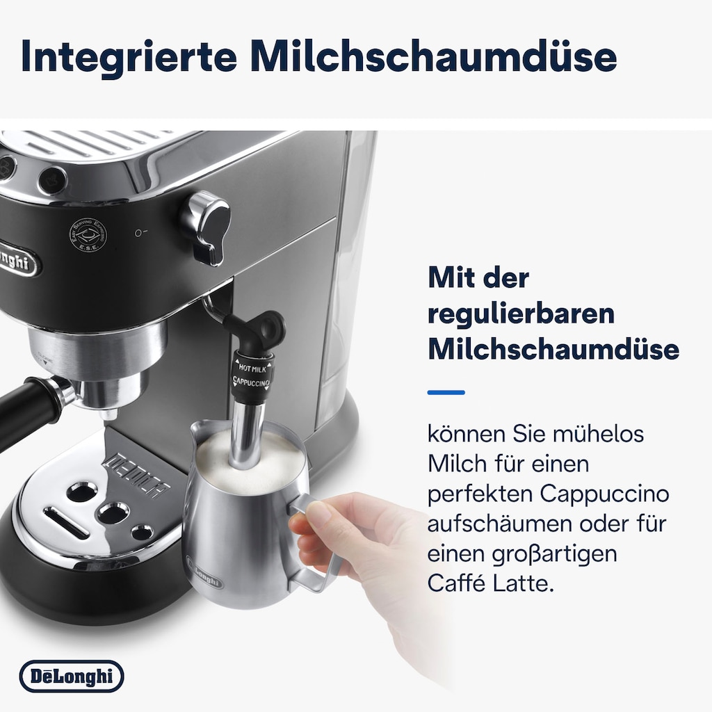 De'Longhi Siebträgermaschine »Dedica Style EC 685.B«, 1350 Watt, 15 Bar