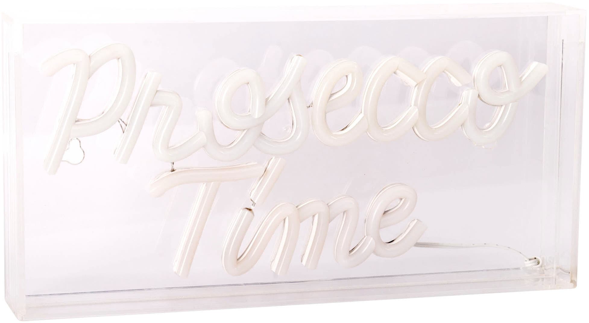 näve LED Dekolicht »PROSECCO TIME« LED-Modul 1 Stk. blau | rot Schriftzug beleuchtet blau rot, Tisch- Wandfunktion, transparent, USB