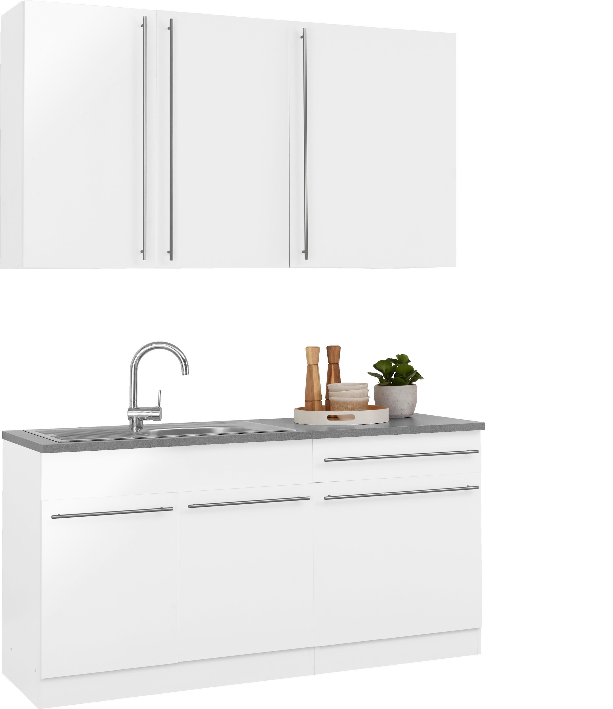 wiho Küchen Pantryküche »Chicago«, ohne E-Geräte, Breite 160 cm