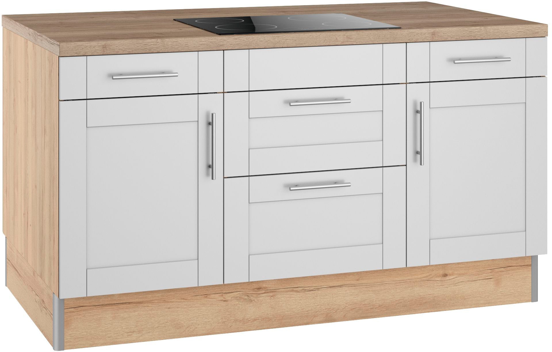 KOCHSTATION Kochinsel »KS-Ahus«, Kücheninsel, Breite 160 cm, wahlw. mit E-Gerät, Soft Close Funktion