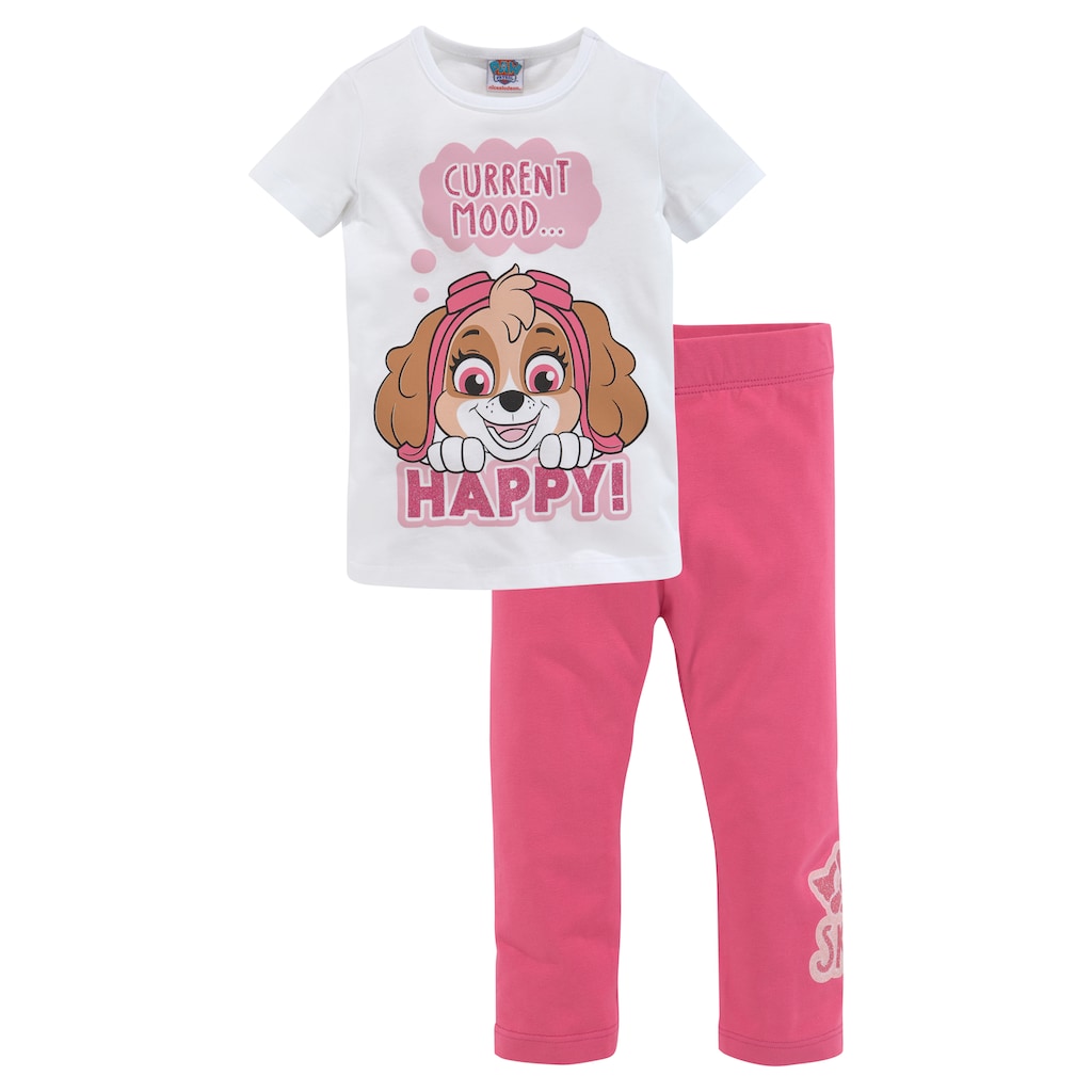 PAW PATROL Shirt & Leggings, (Set, 2 tlg.), mit Glitzerdruck