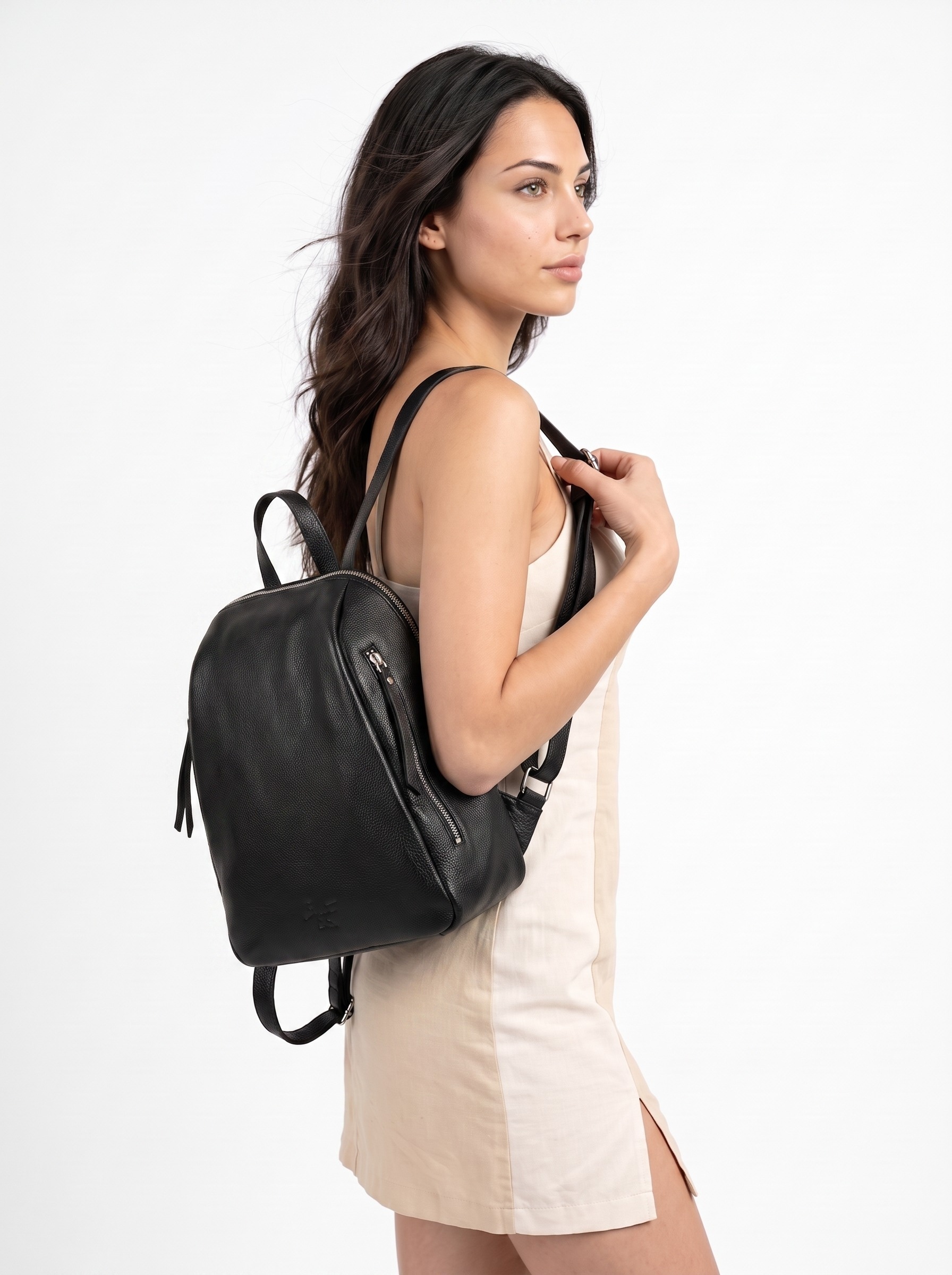 Samantha Look Cityrucksack echt Leder, Made in Italy