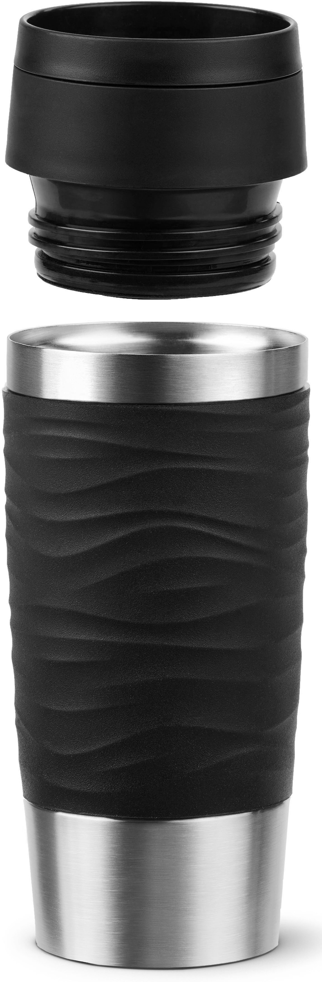 Emsa Thermobecher »Travel Mug Classic Wave«, 6h heiß, 12h kalt, 100% dicht, spülmaschinenfest, 360°-Trinköffnung