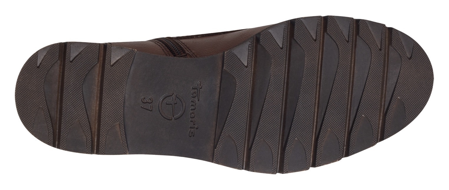 Tamaris Schnürstiefelette, Blockabsatz, Schnürboots mit Ösen und Ziernähten
