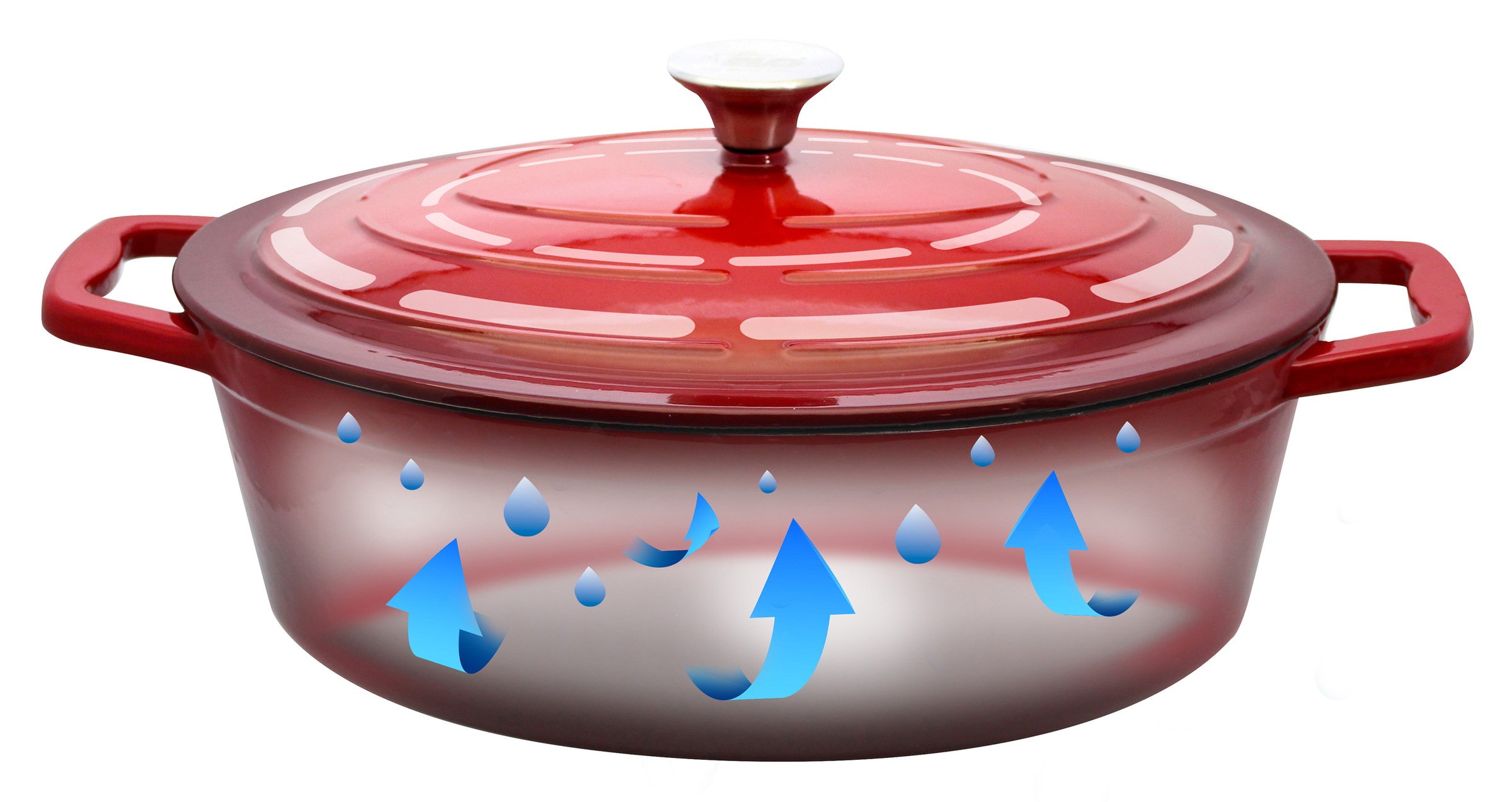 Elo Bräter »Kirschrot Gusseisen Topf 33 cm« Topf inkl. Deckel, 2 Stk. tlg. Gusseisen