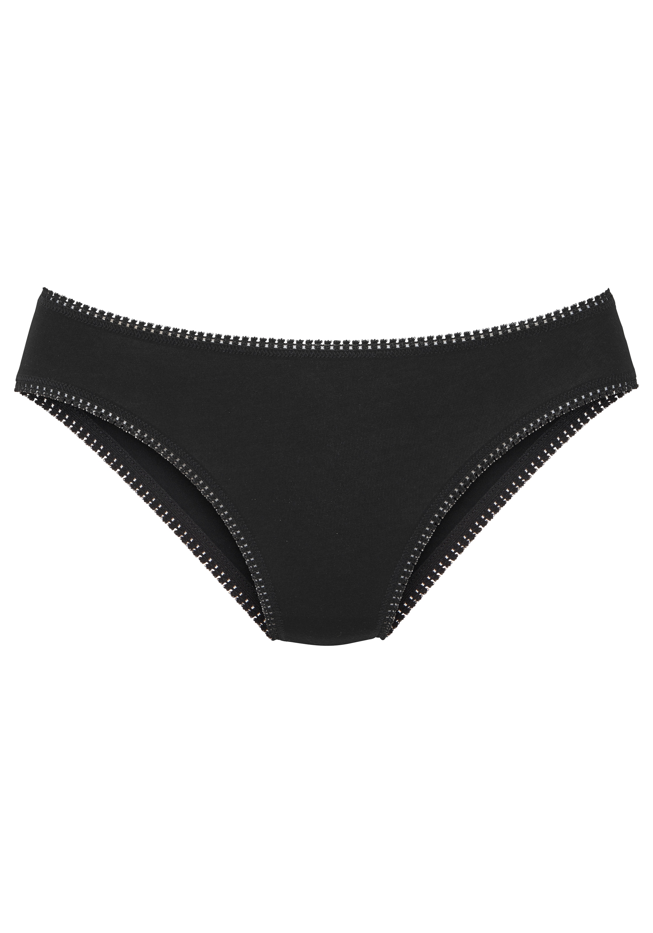 LASCANA Jazz-Pants Slips 3er-Pack,  mit Spitze am Beinabschluss, aus weichem und elastischem Jersey