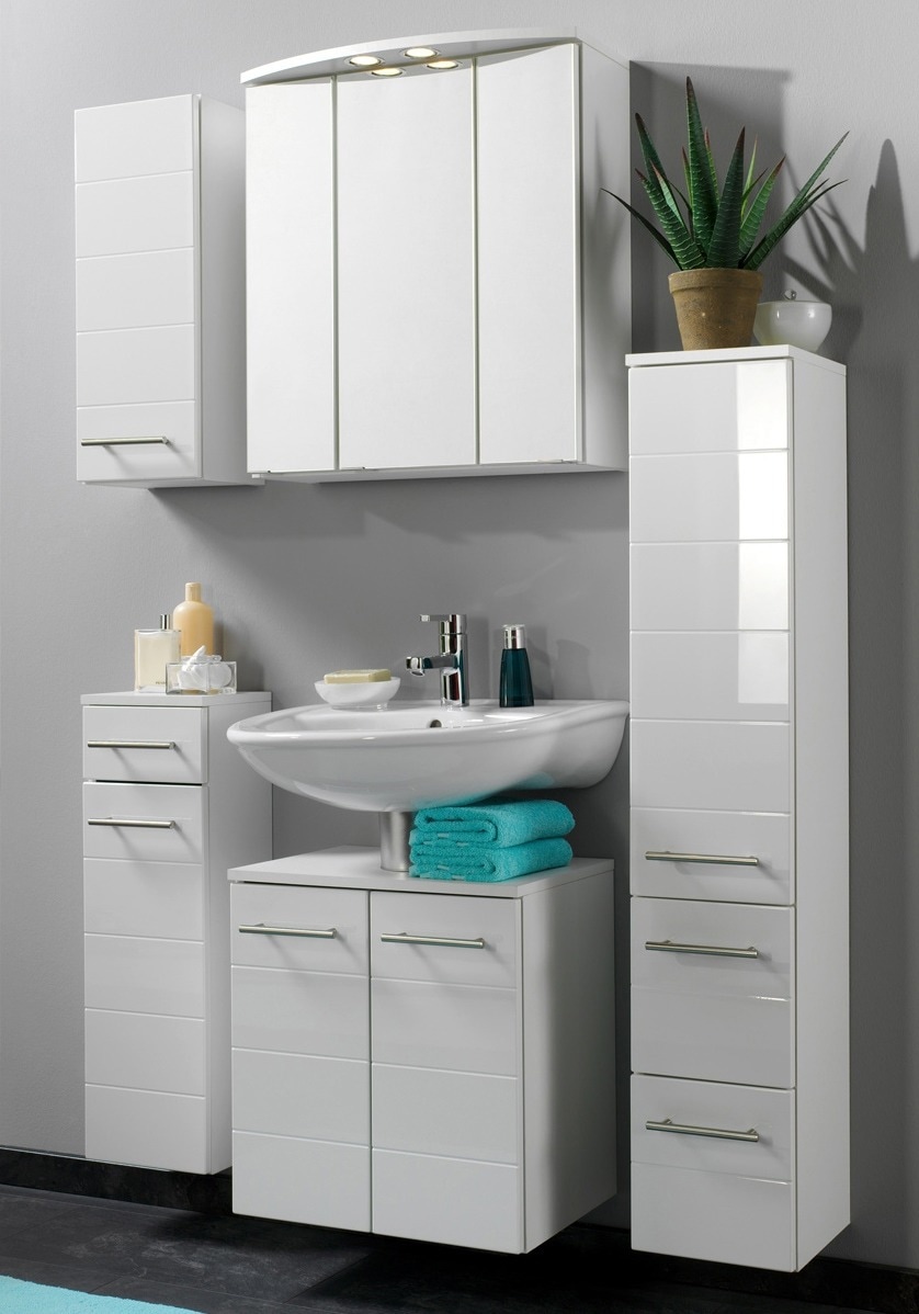 welltime Midischrank »Porto« Breite 25 cm, mit hochglänzenden Fronten