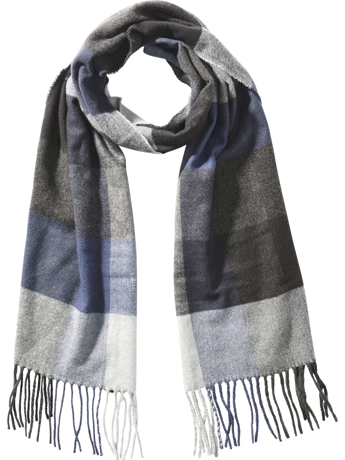 Babista, Herren, Schal »Schal BONADINO« 1 Stk., blau kariert, blau kariert, Schal BONADINO mit Fransenabschluss