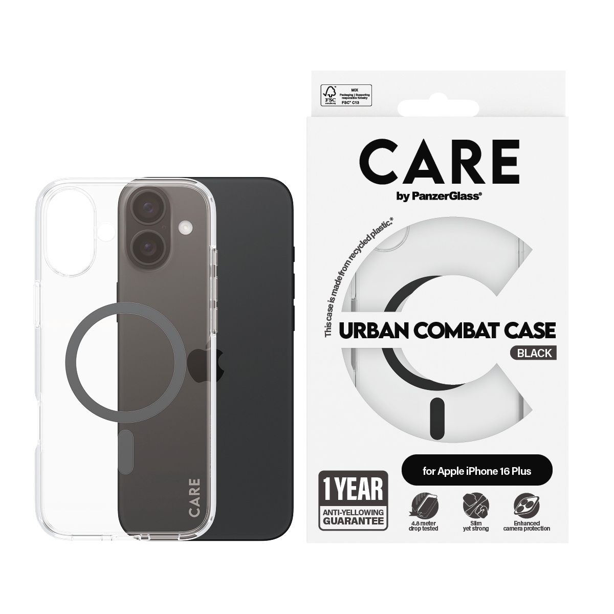 CARE by PanzerGlass Handyhülle »Urban Combat Case mit MagSafe für Apple iPhone 16 Plus« Backcover, Schutzhülle, Handyschutzhülle, Case, Schutzcase, stoßfest