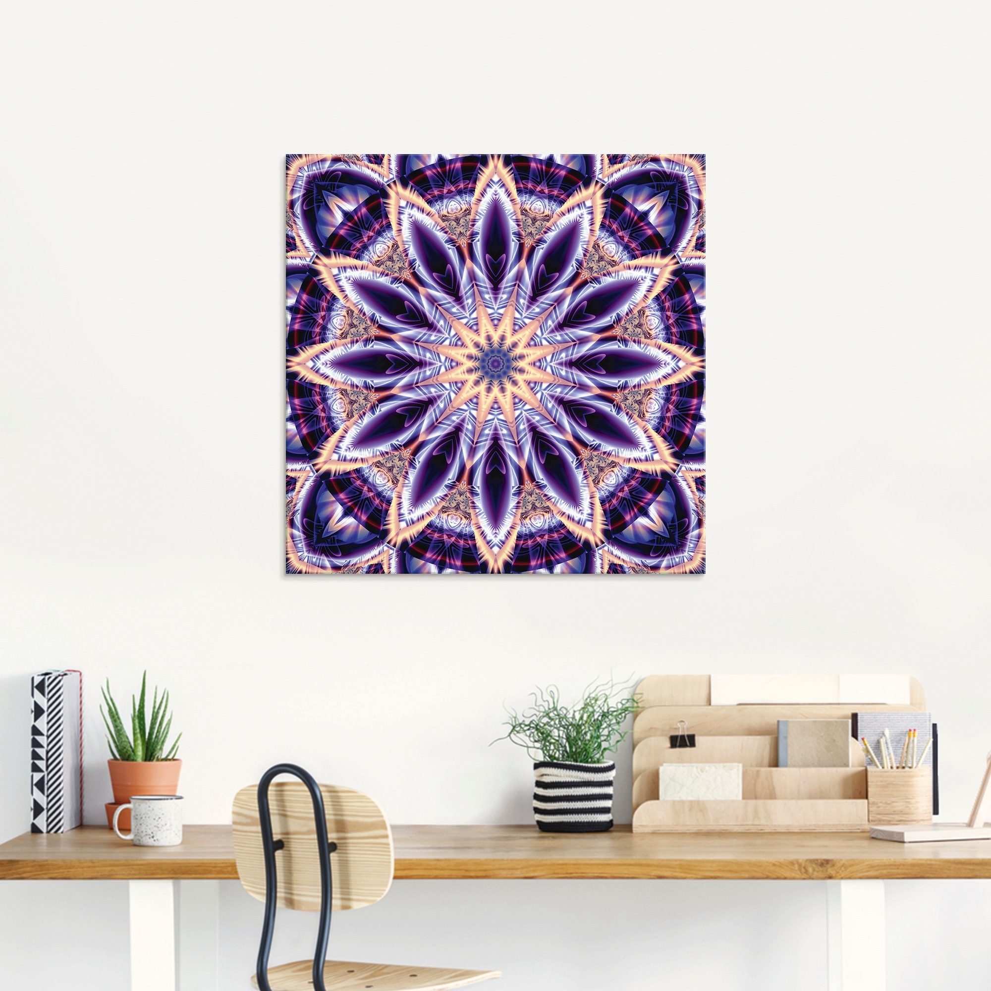 Artland Glasbild »Mandala Stern lila«, Muster, (1 St.), in verschiedenen Größen