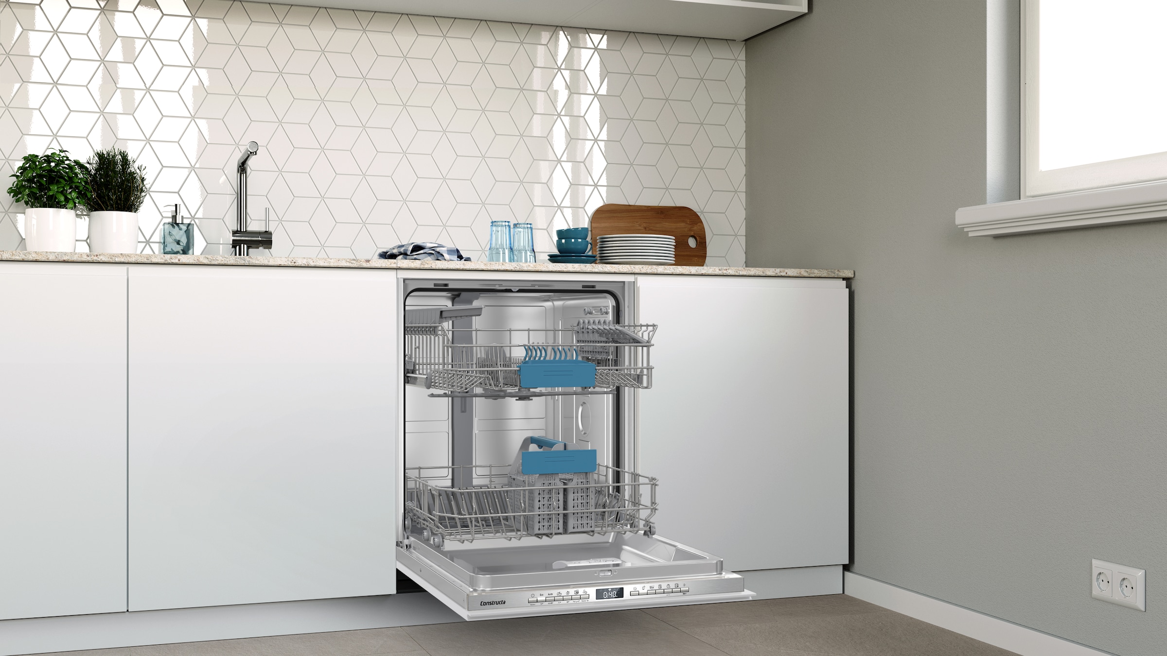 Constructa vollintegrierbarer Geschirrspüler »CB6HX03HUE« 13 tlg. Maßgedecke