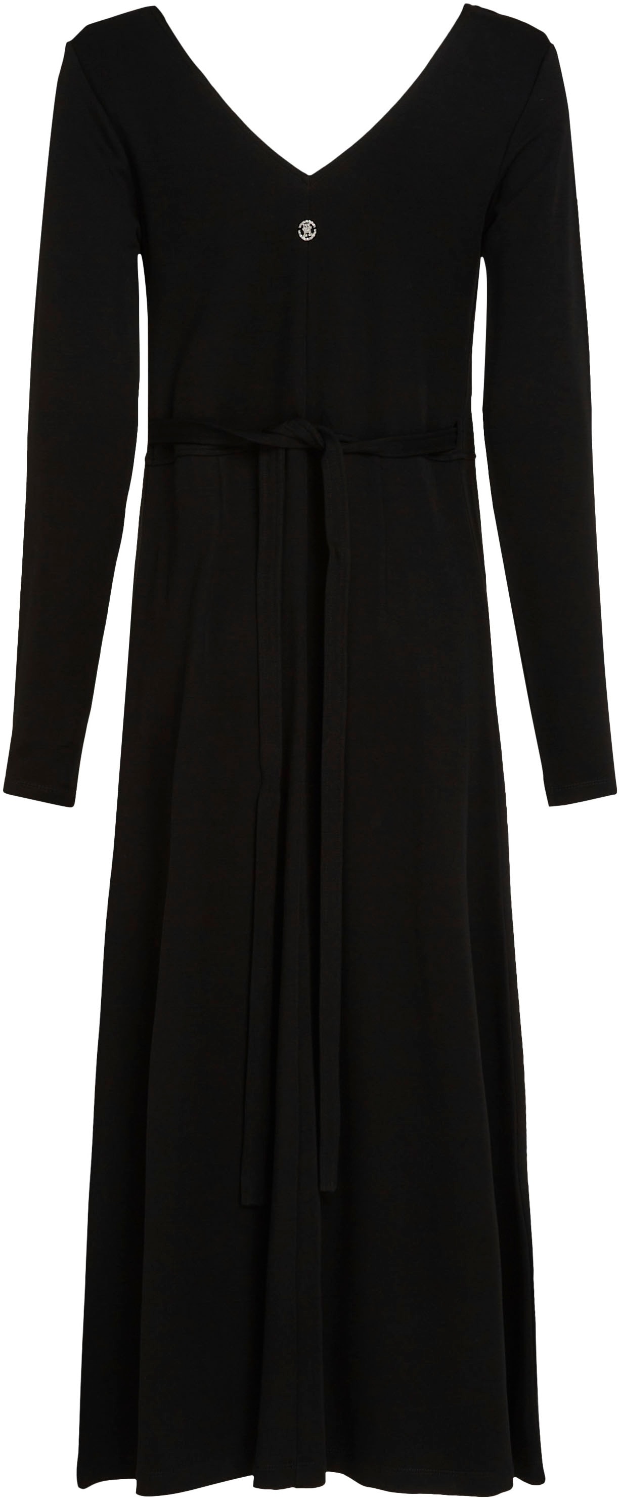 Tommy Hilfiger Wickelkleid »F&F WRAP MIDI DRESS LS«, mit Bindeband