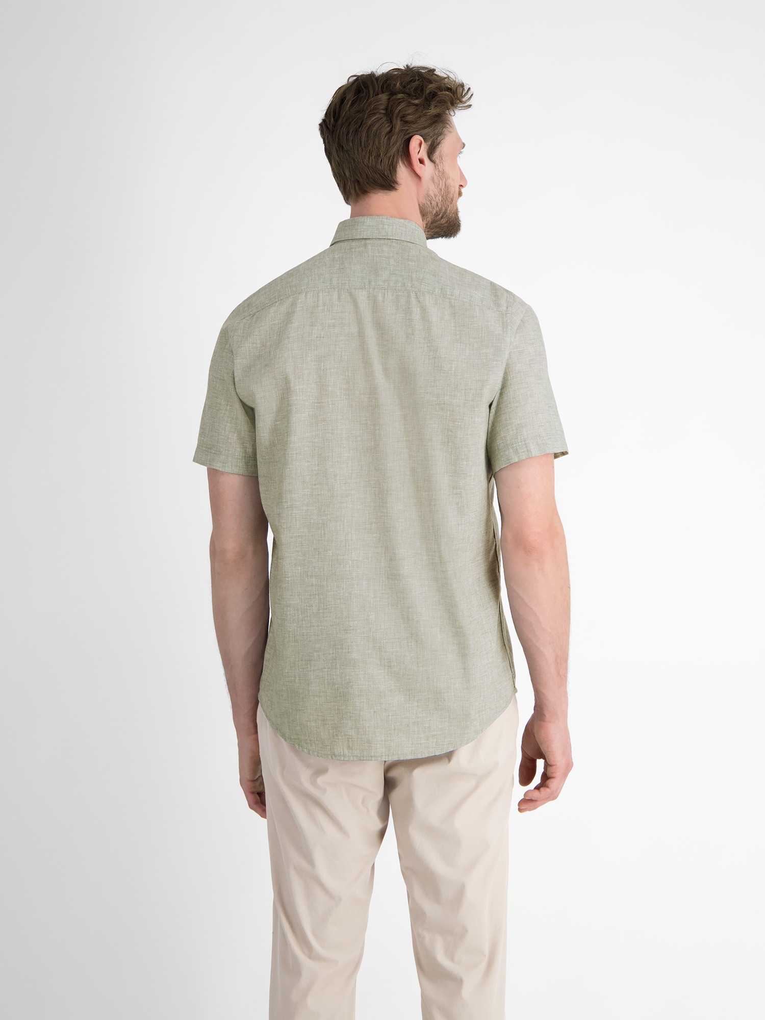LERROS Kurzarmhemd »LERROS Kurzarmhemd mit verdecktem Button-down-Kragen«