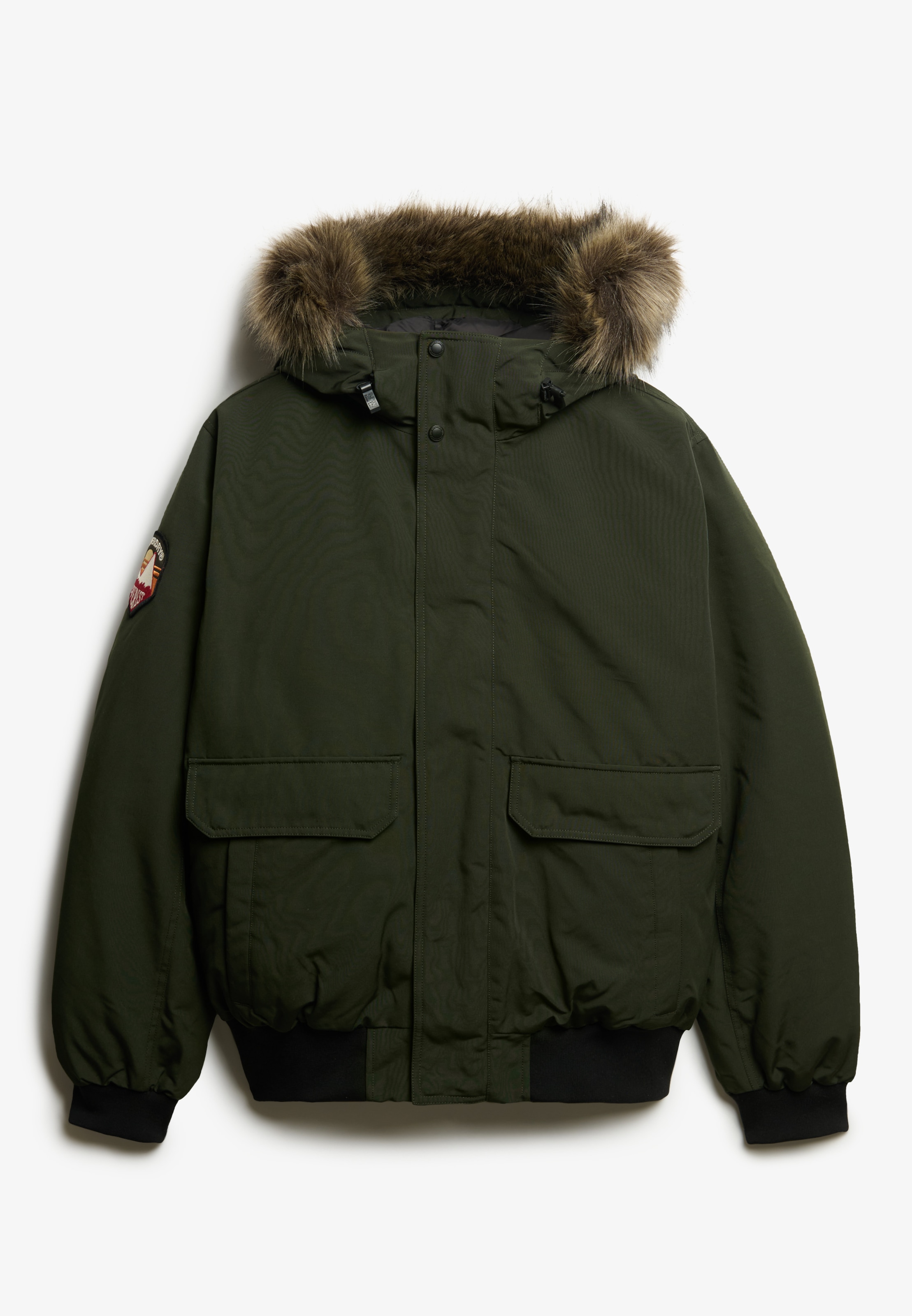 Superdry Steppjacke »EVEREST FAUX FUR BOMBER JACKET«, mit Kapuze