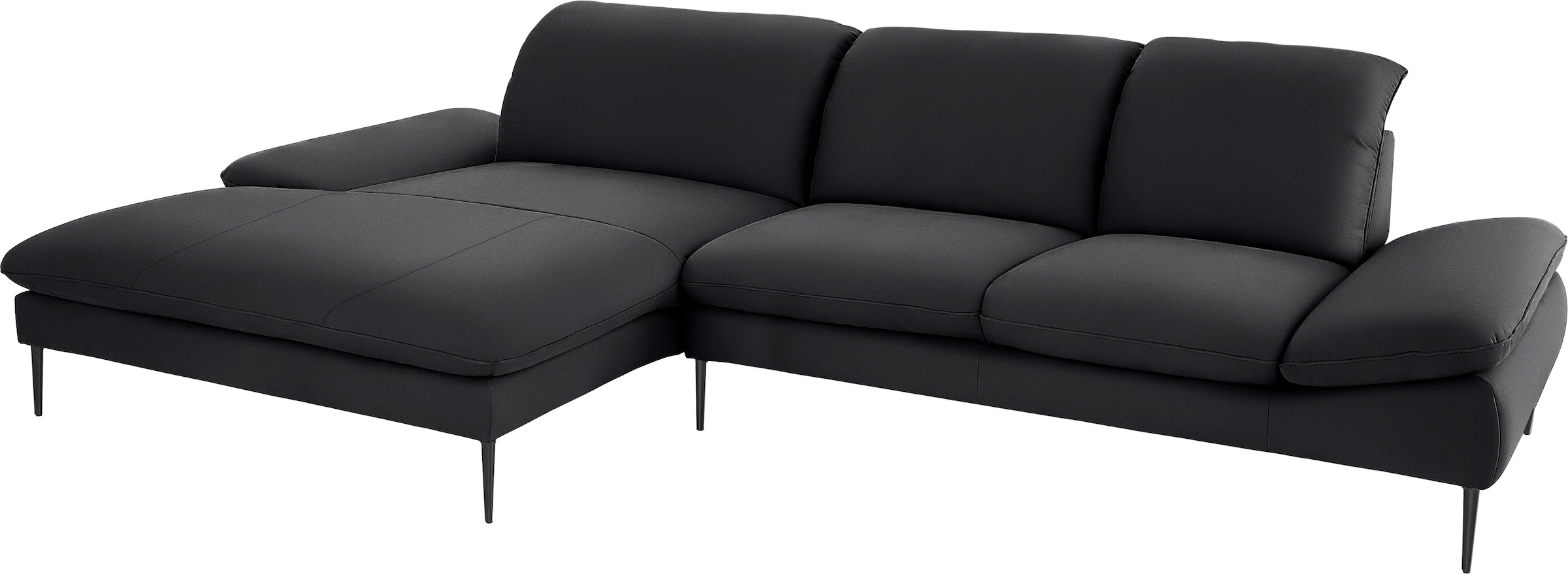 W.SCHILLIG Ecksofa »enjoy&MORE, Designsofa, bequem, zeitlos und elegant, L-Form«, Sitztiefenverstellung, Füße schwarz pulverbeschichtet, Breite 340 cm