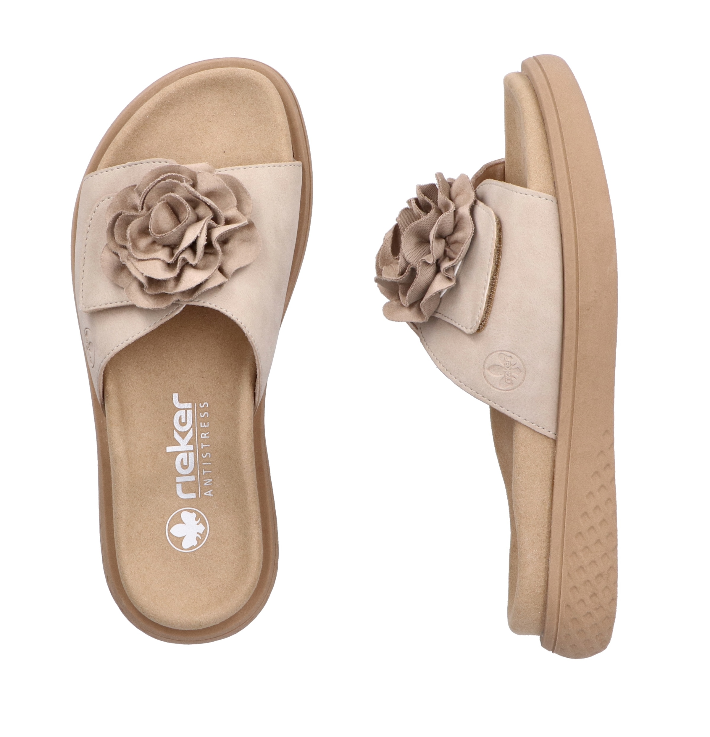 Rieker Pantolette, Sommerschuh, Hausschuh, Strandschuh mit bequemem Fußbett
