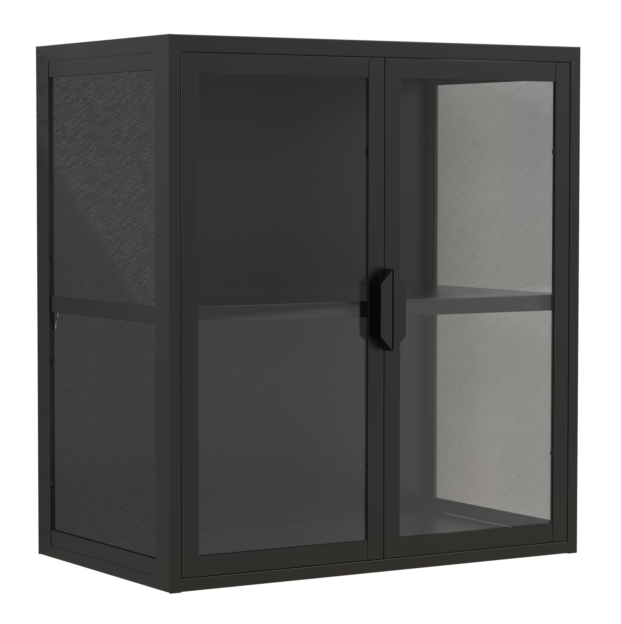 VCM Wandregal »Stahl Wandvitrine Hängevitrine Vitrine Glas Flokas«