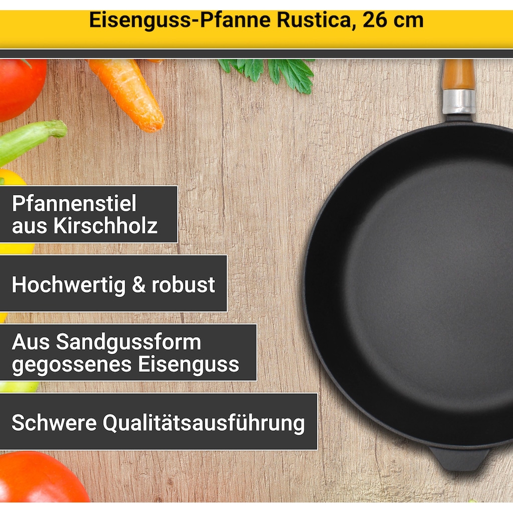 Krüger Bratpfanne »Einsenguss Pfanne RUSTICA«, Gusseisen, (1 tlg.)