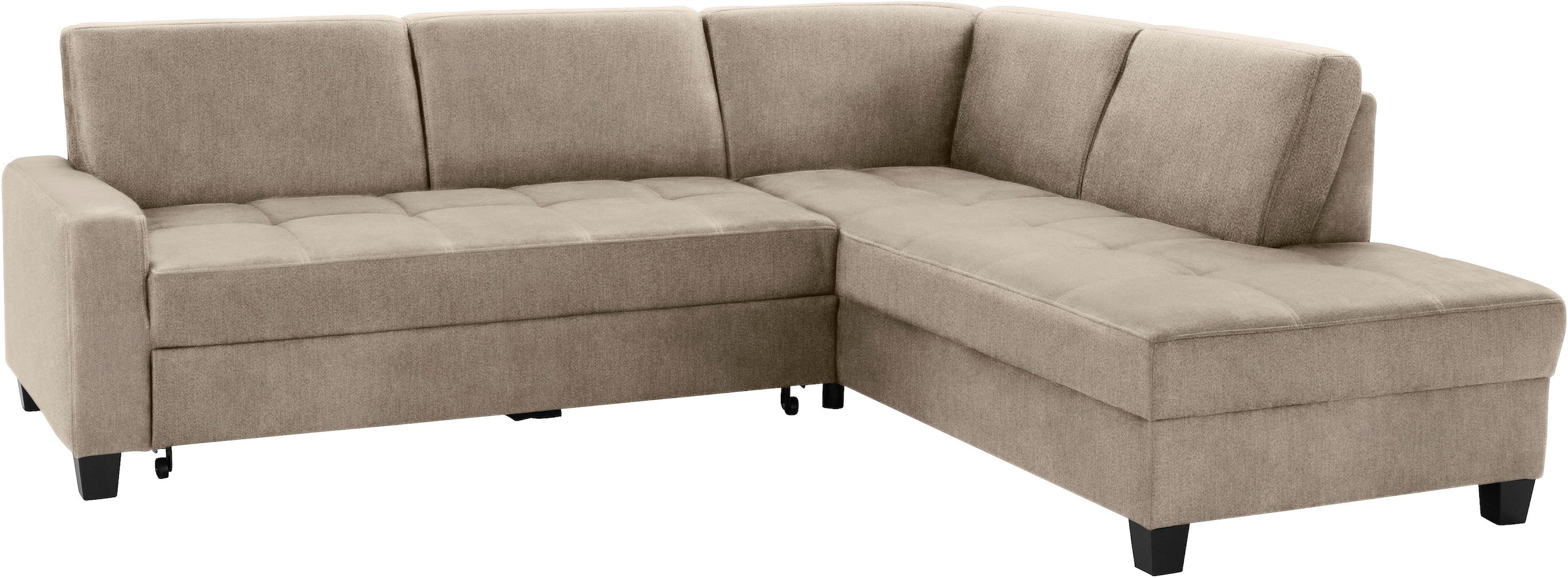 DOMO collection Ecksofa »Florentina zeitlos und elegant, Sitznähte als Designelement, L-Form«, wahlweise mit Bettfunktion, mit Kontrastnaht, Komfortsitzhöhe 47cm