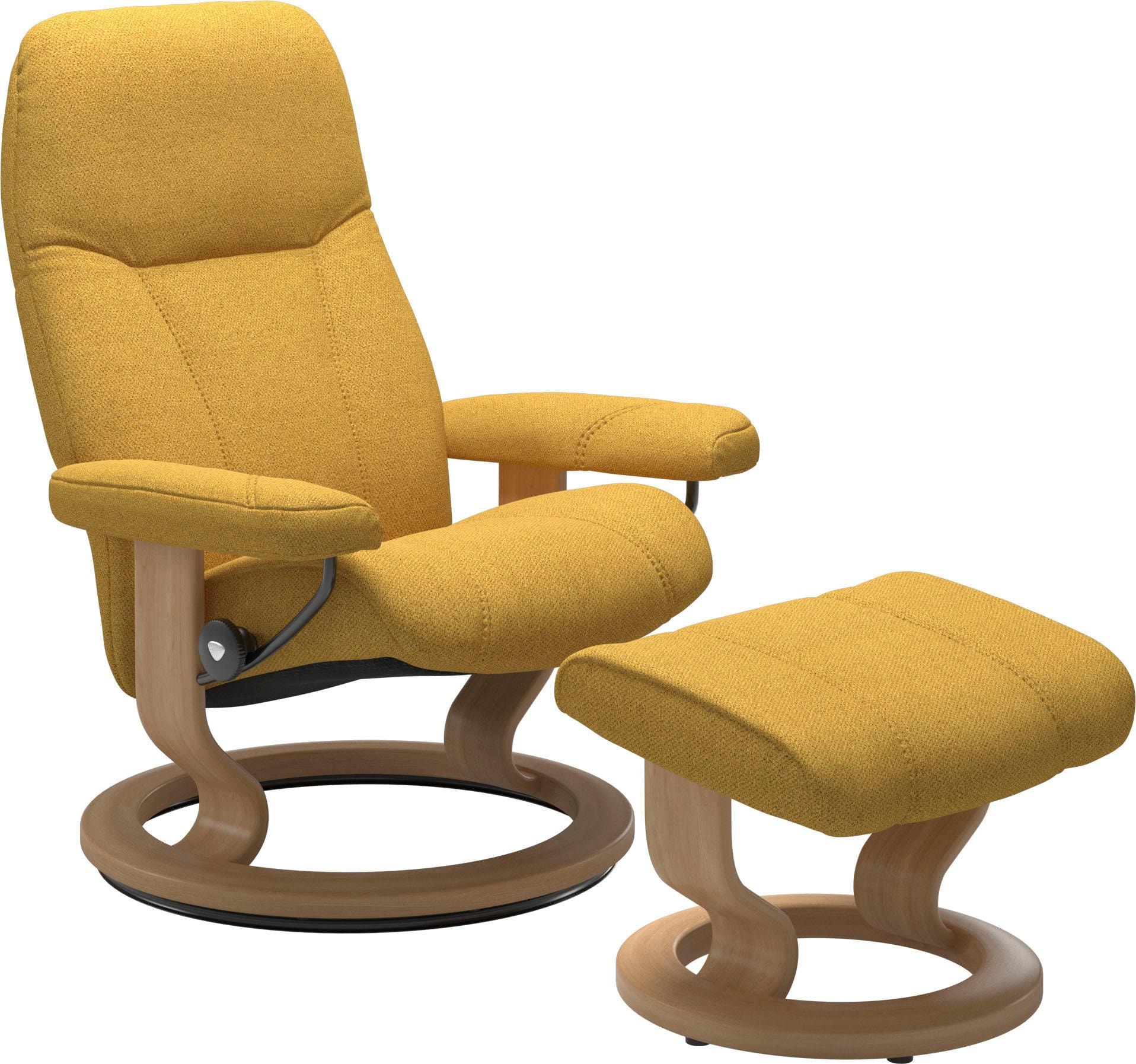 Stressless® Relaxsessel »Consul«, (Set, Relaxsessel mit Hocker), mit Hocker, mit Classic Base, Größe M, Gestell Eiche