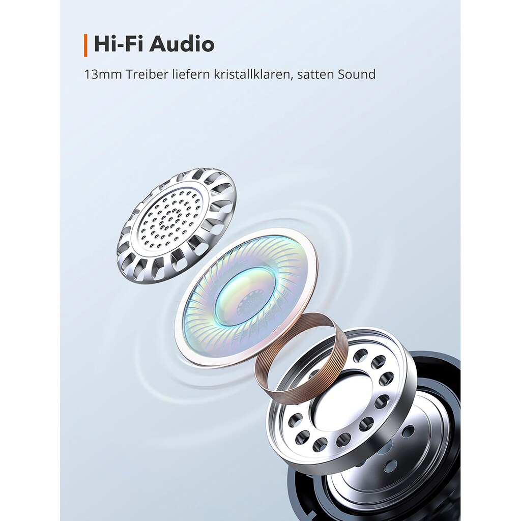 TaoTronics Kopfhörer »TT-BH092«, Bluetooth, Freisprechfunktion-integrierte Steuerung für Anrufe und Musik-Sprachsteuerung