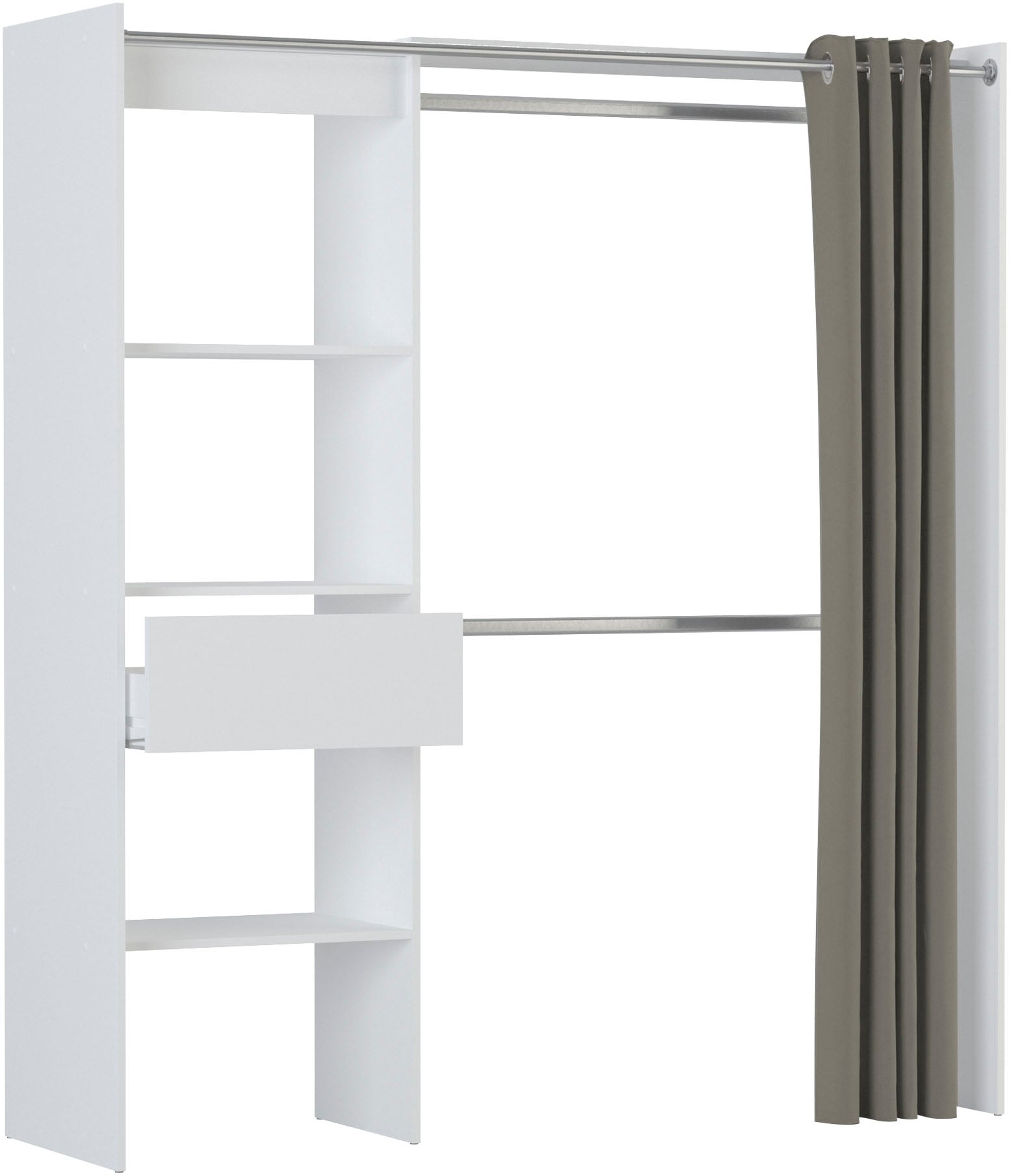 Demeyere GROUP Vorhang-Schrank »Chicago«, variabel in der Breite ca. 114 - 167cm, viel Stauraum und Ablagefläche