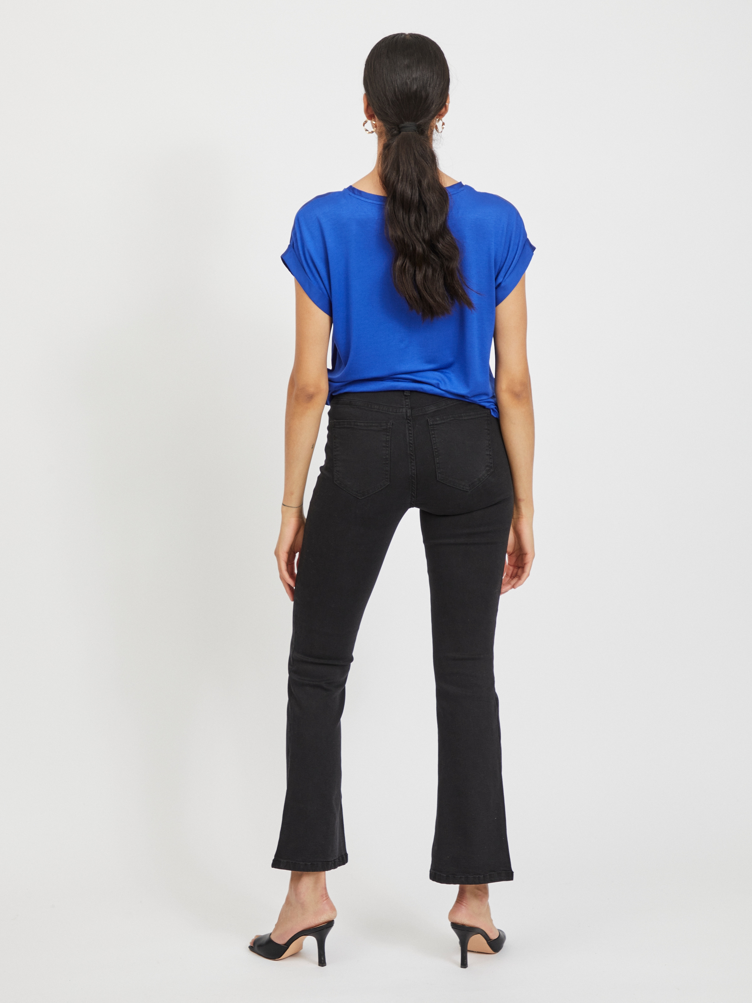 Vila Kurzarmshirt »VIELLETTE S/S SATIN TOP - NOOS«, Satin Optik