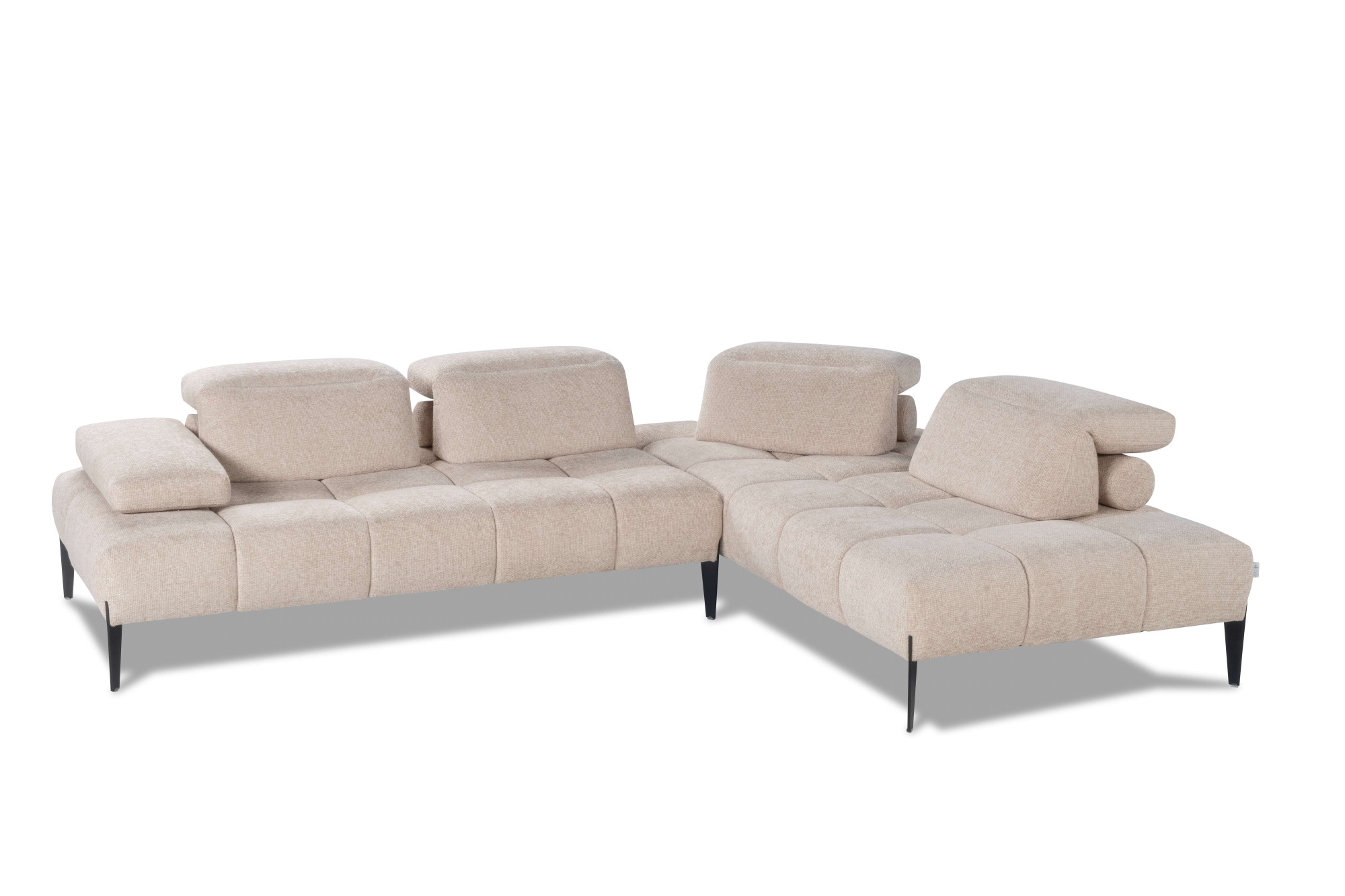 CALIA ITALIA Ecksofa »Skyline, Made in Italy, Design-Sofa, L-Form, mit Sitztiefenverstellung« verstellbare Armlehne und Kopfstütze für maximalen Komfort