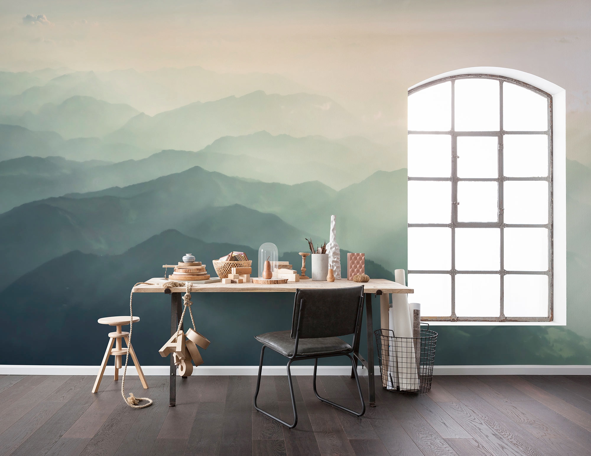 Komar Fototapete »Digitaldruck Vlies - Hazy Hills - Größe 400 x 250 cm«, bedruckt-floral-geblümt-gemustert-tropisch, Wohnzimmer, Schlafzimmer