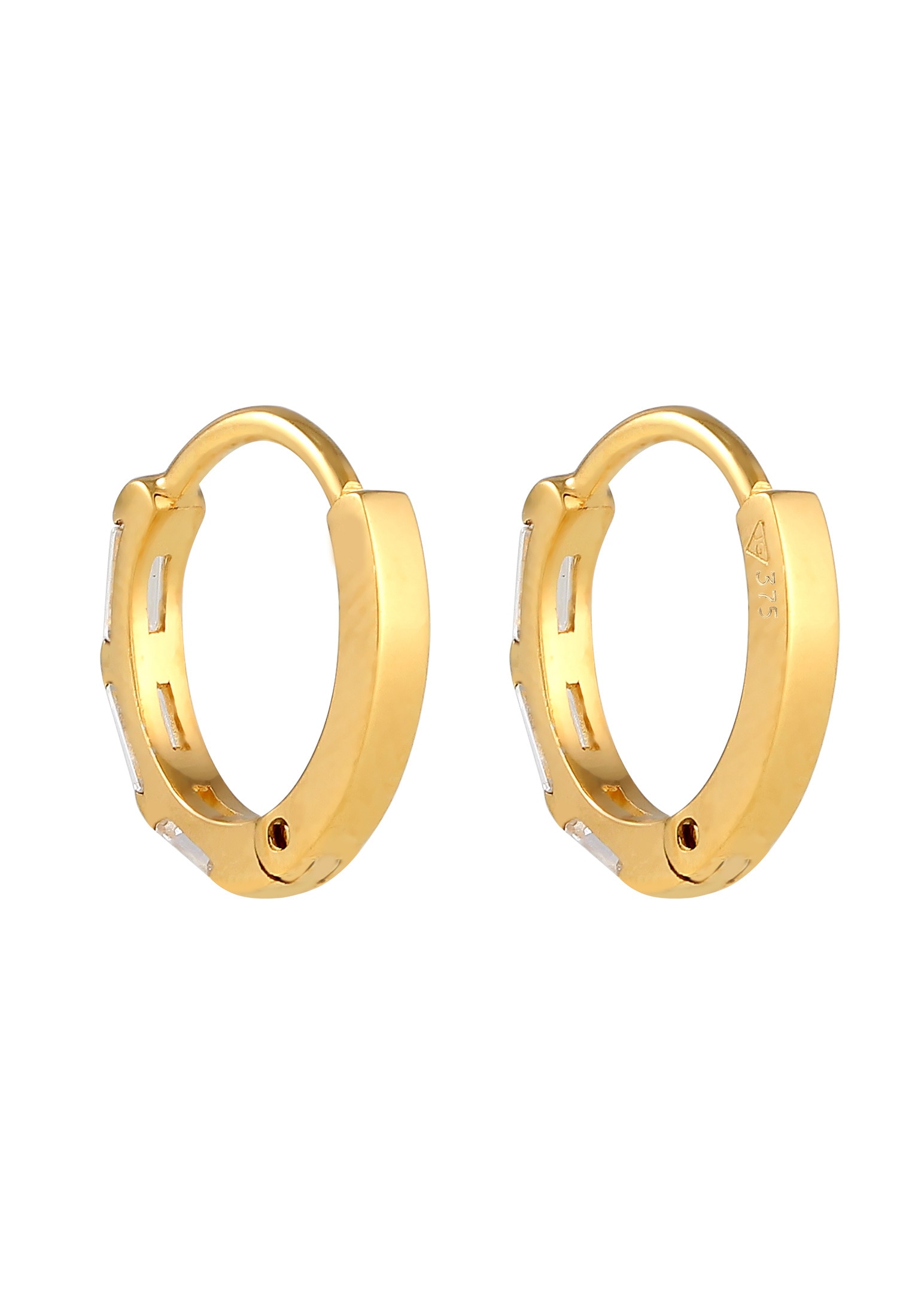 Elli Premium Paar Creolen »Ohrringe Creolen Topas Edelsteine Rechteck 925 Silber«