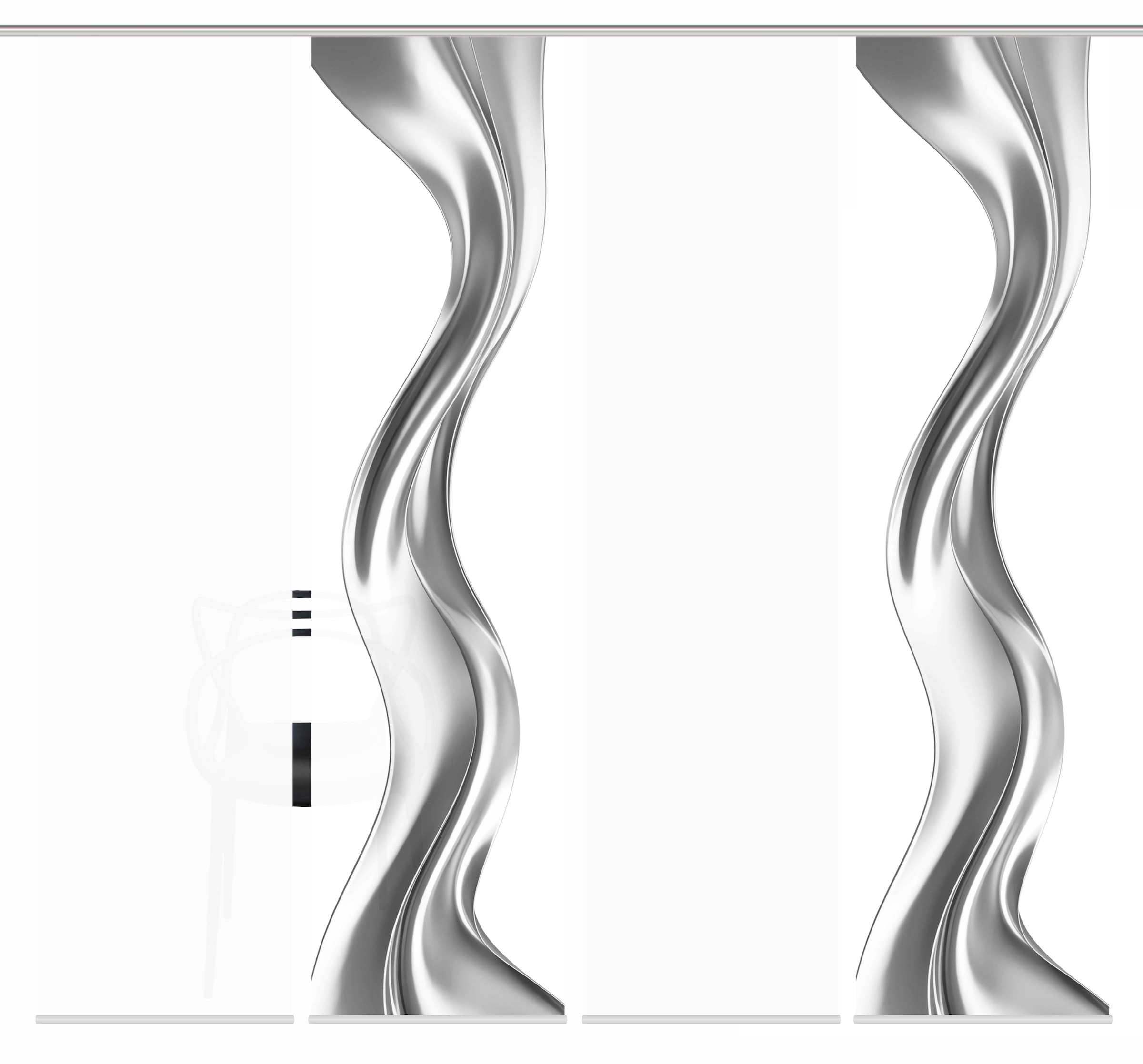 HOME WOHNIDEEN Schiebegardine »OAKLEY« Paneelwagen 4 Stk. tlg. SCHIEBEVORHANGSET,SEIDENOPTIK,DIGIDRUCK