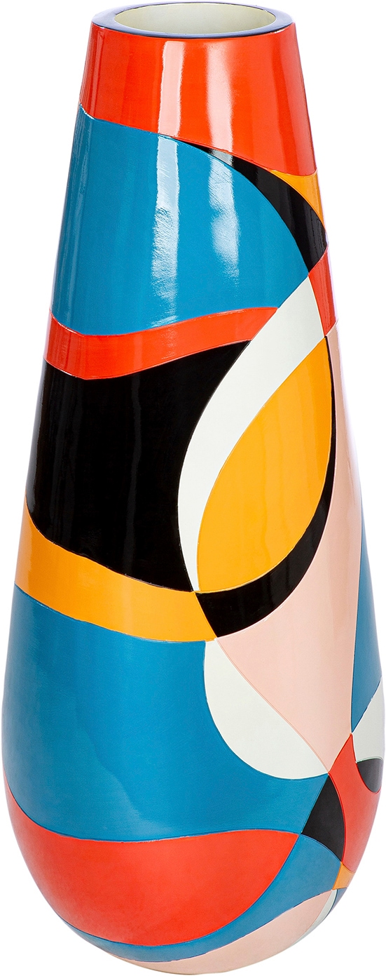 GILDE Bodenvase "Flaschen-Bodenvase Levy H.92 cm" Bodenvase, grafisch, Blumenvase, modern, Eyecatcher, Geschenkidee