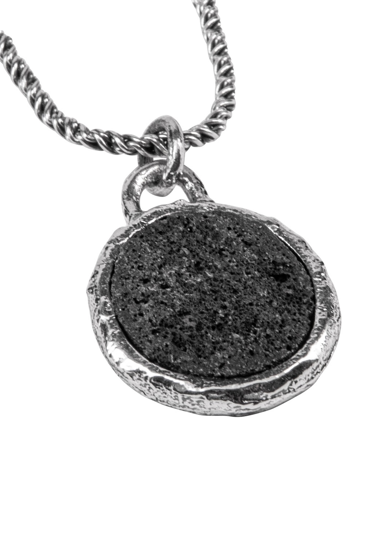 HAZE & GLORY Kette mit Anhänger »Halskette Lava Stein - Firestarter 925 Silber«